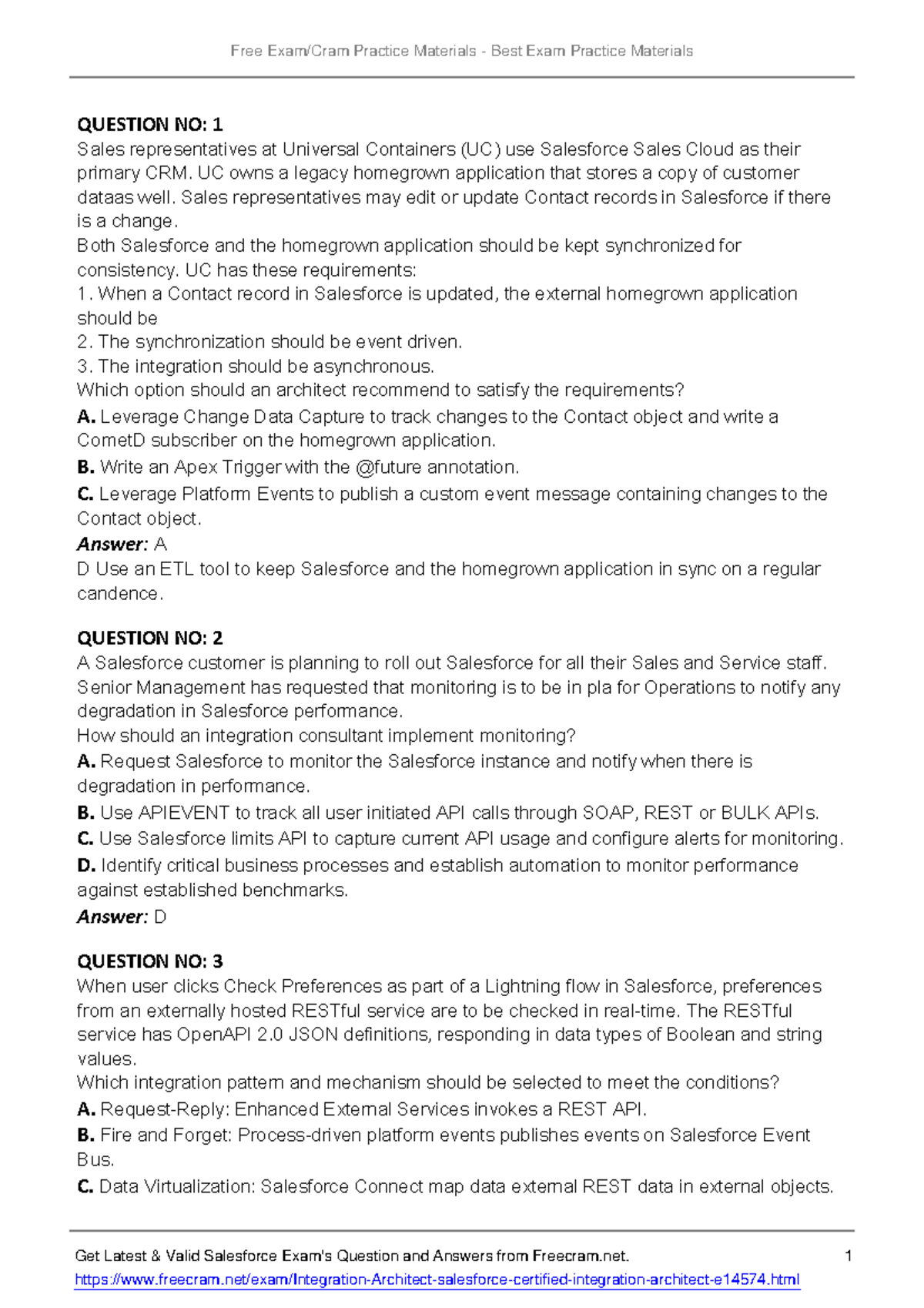 Salesforce Integration Architect Exam Questions & Answers - Study Guide ...