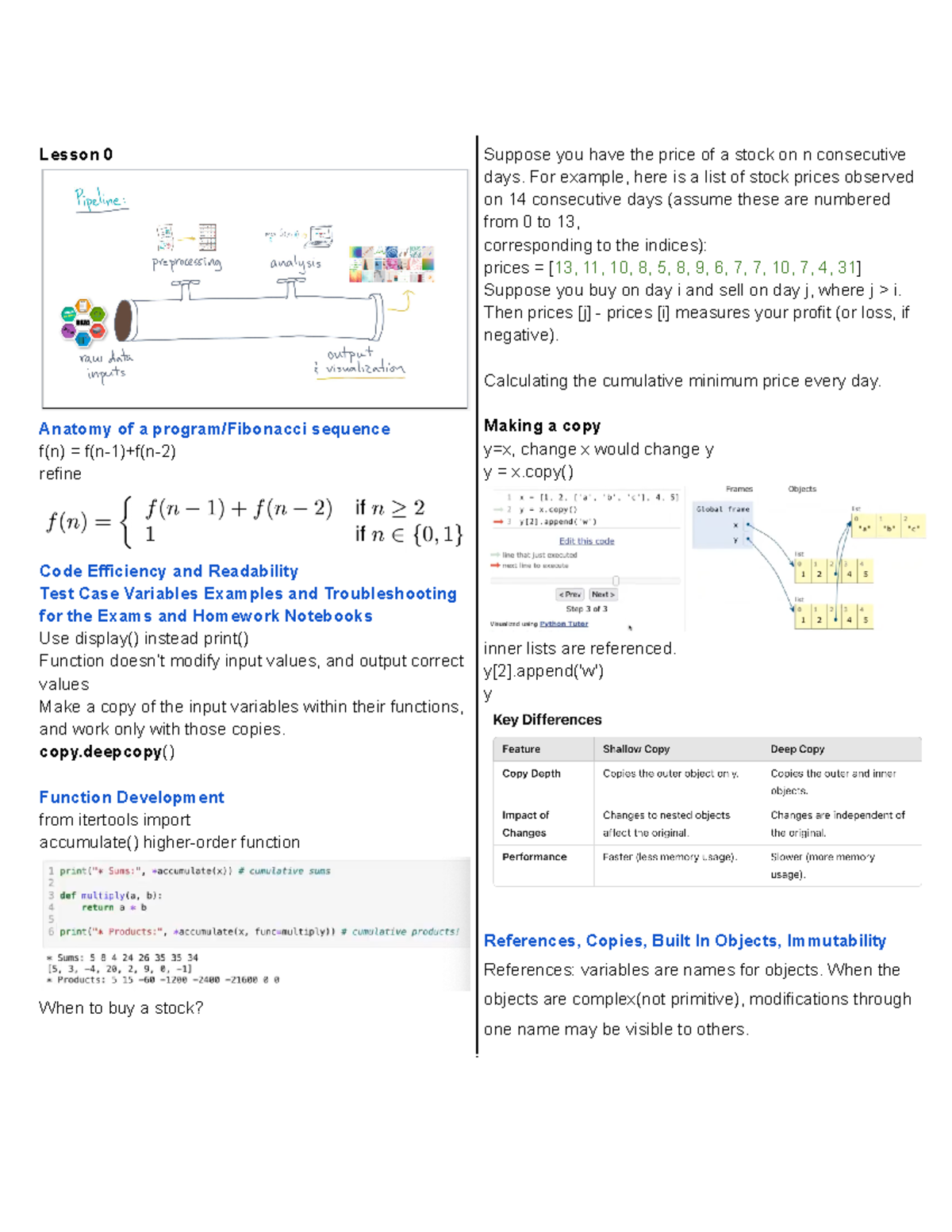 CSE 6040 - Midterm 1 Notes: Program Anatomy & Data Structures - Studocu