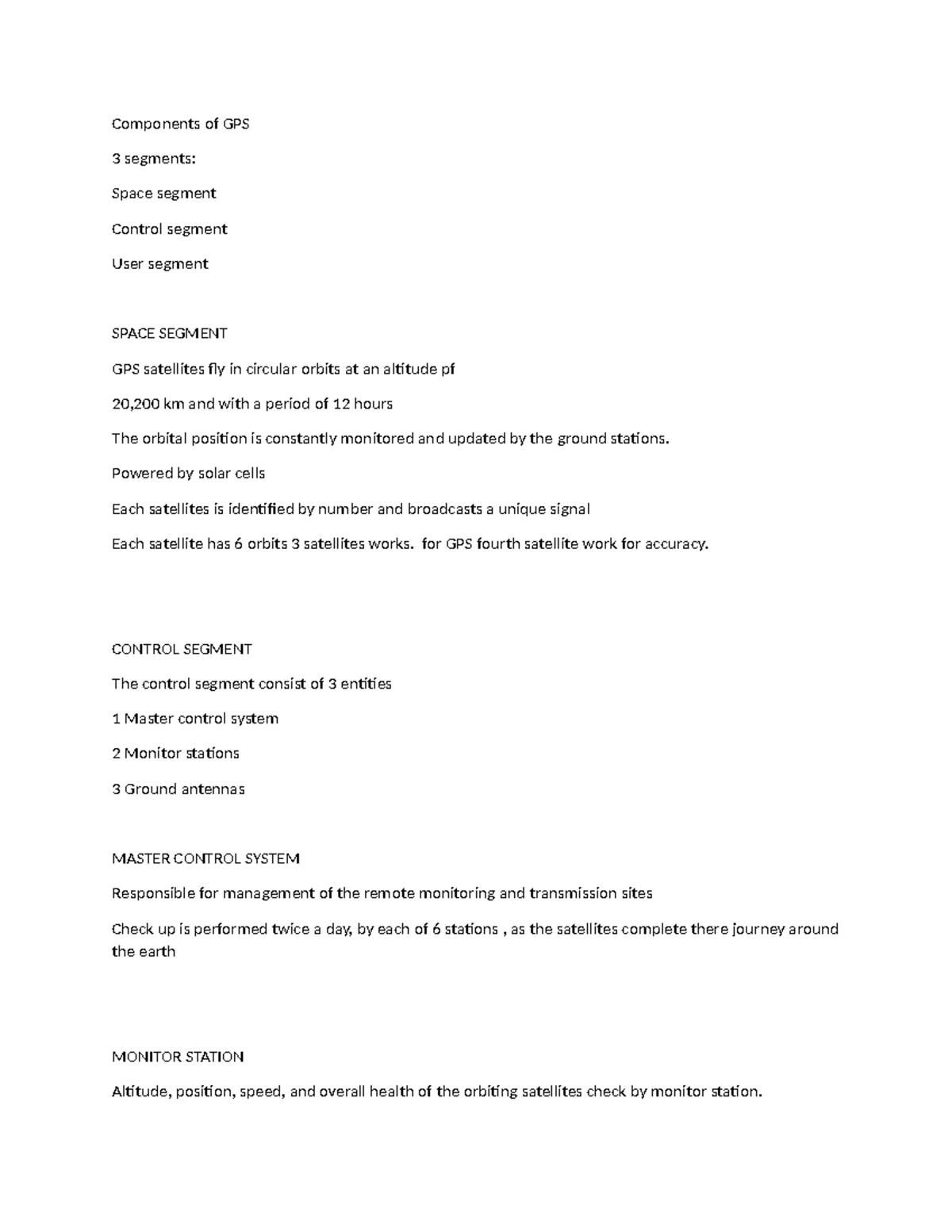 Documentasdasdadasdasasasdasdasdasd - Components of GPS 3 segments ...