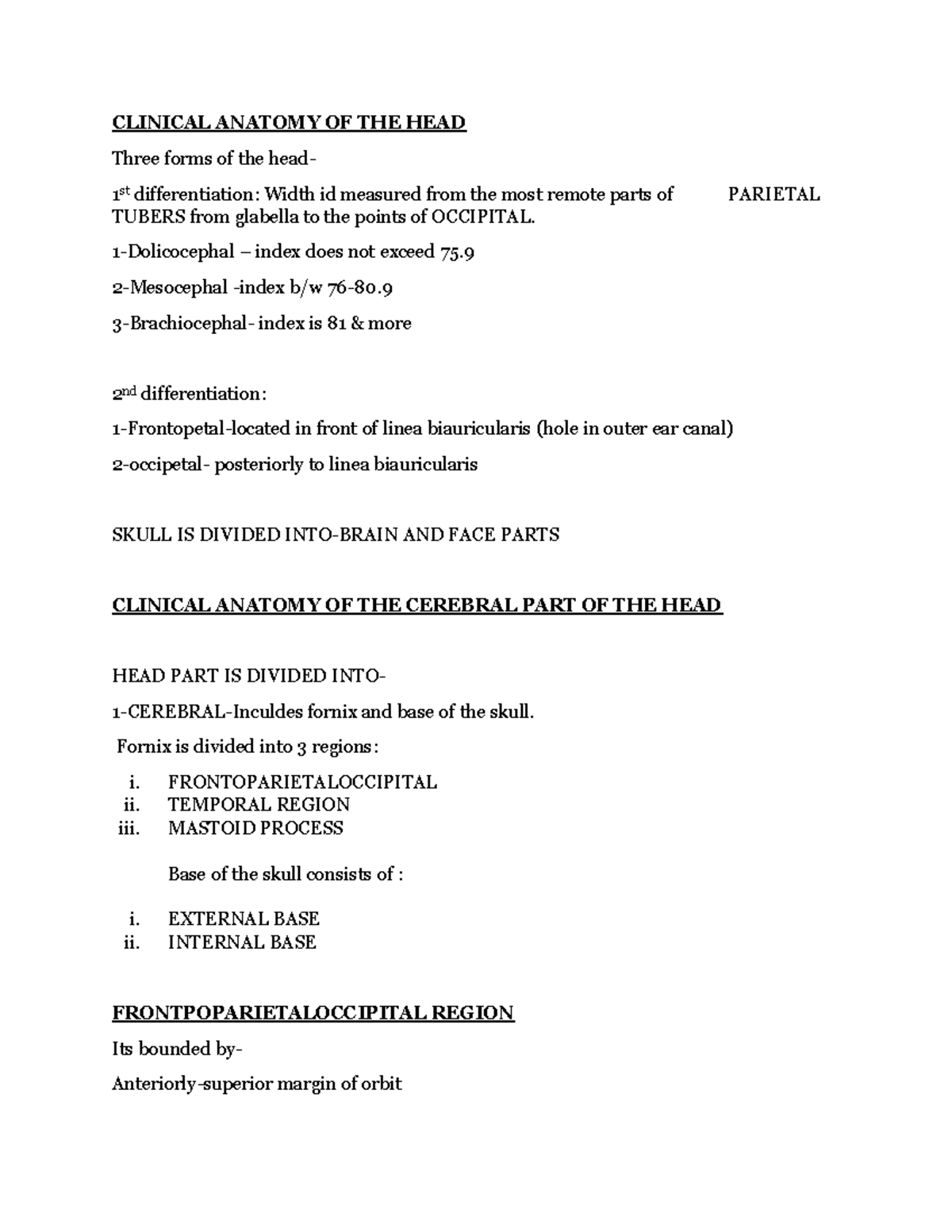 Clinical Anatomy of the Head: Detailed Overview of Structures and ...