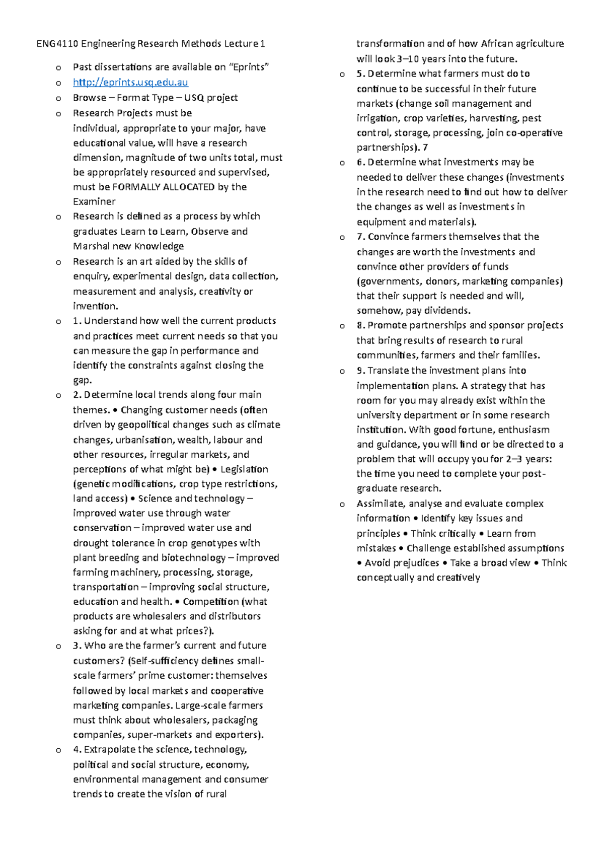ENG4110 Lecture Notes: Engineering Research Methods Overview - Studocu