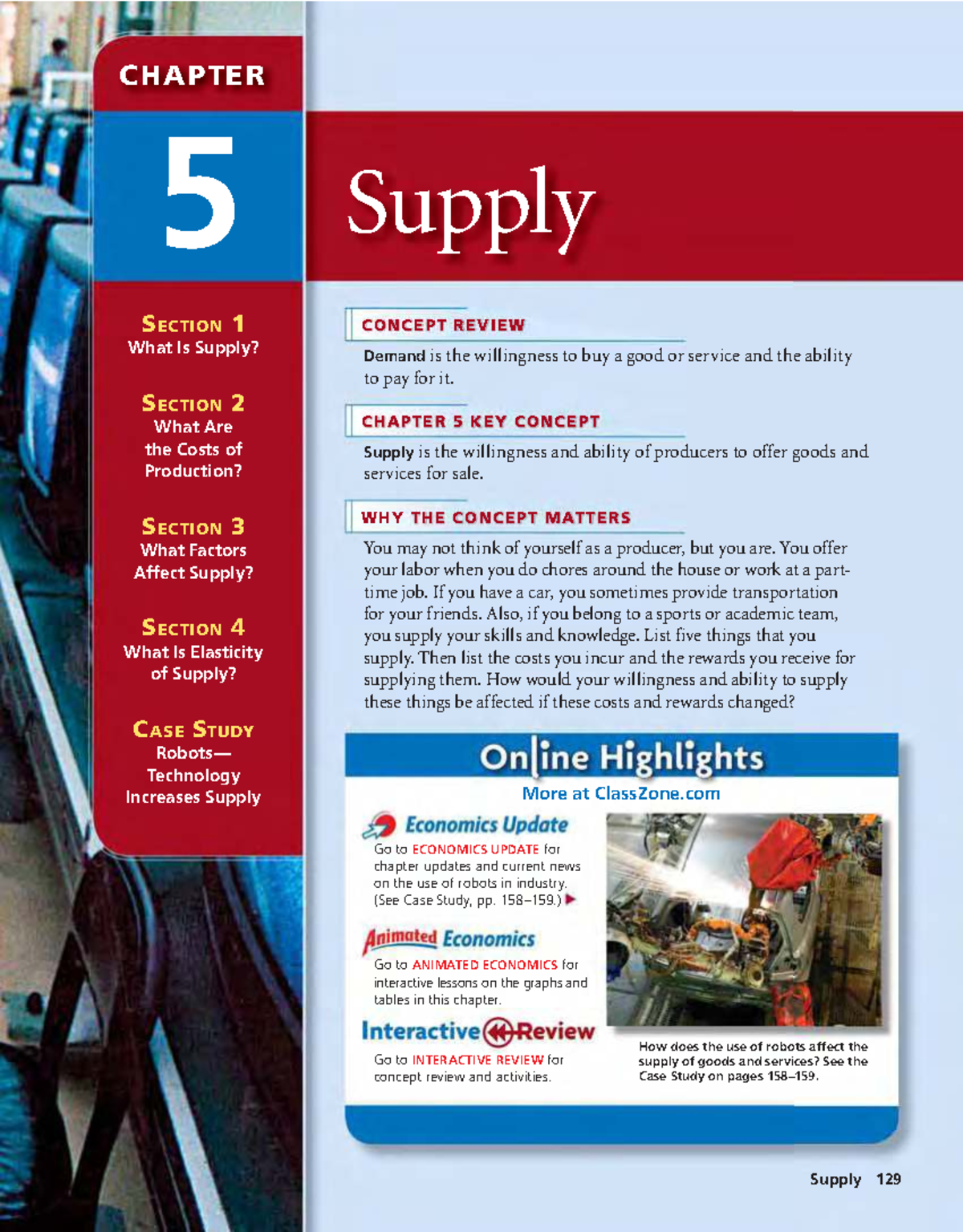 ECON 101: Chapter 5 - Understanding Supply and Its Key Concepts - Studocu