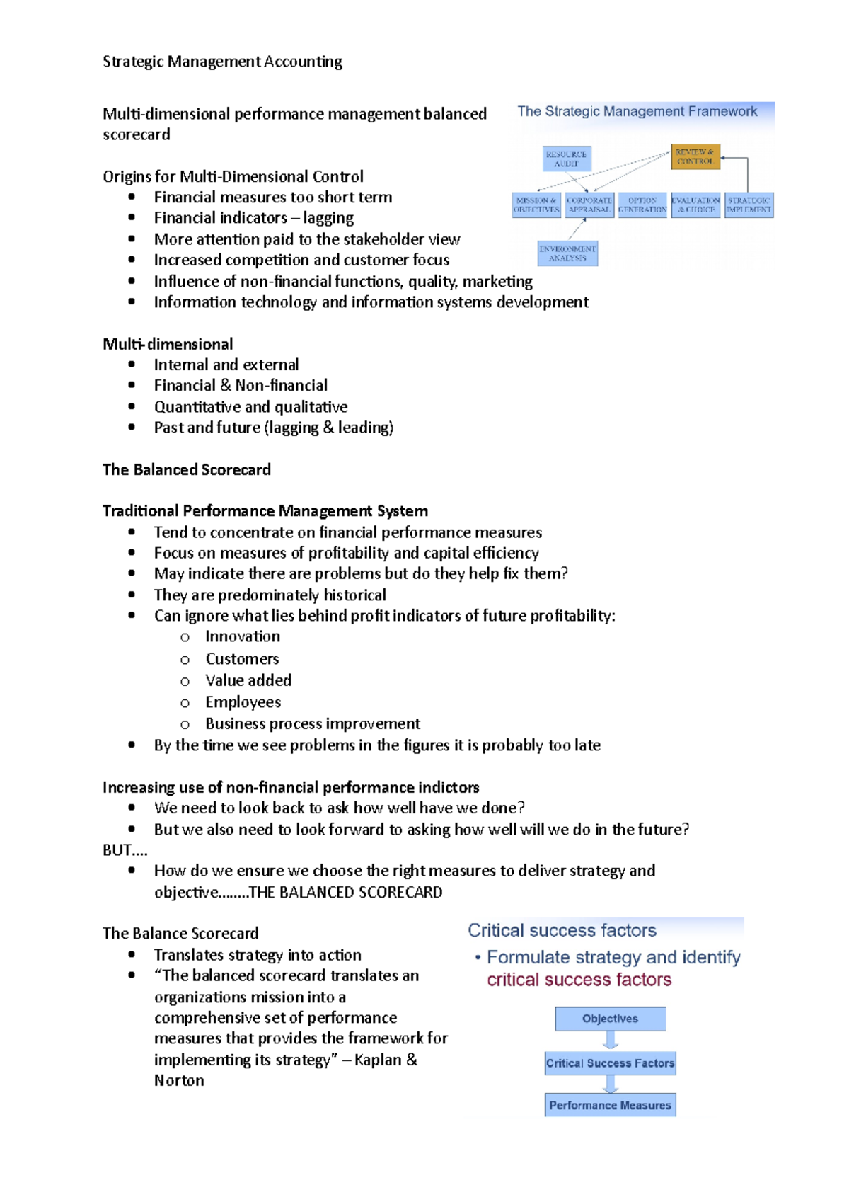 Multi-dimensional performance management - Balance Scorecard - Multi ...
