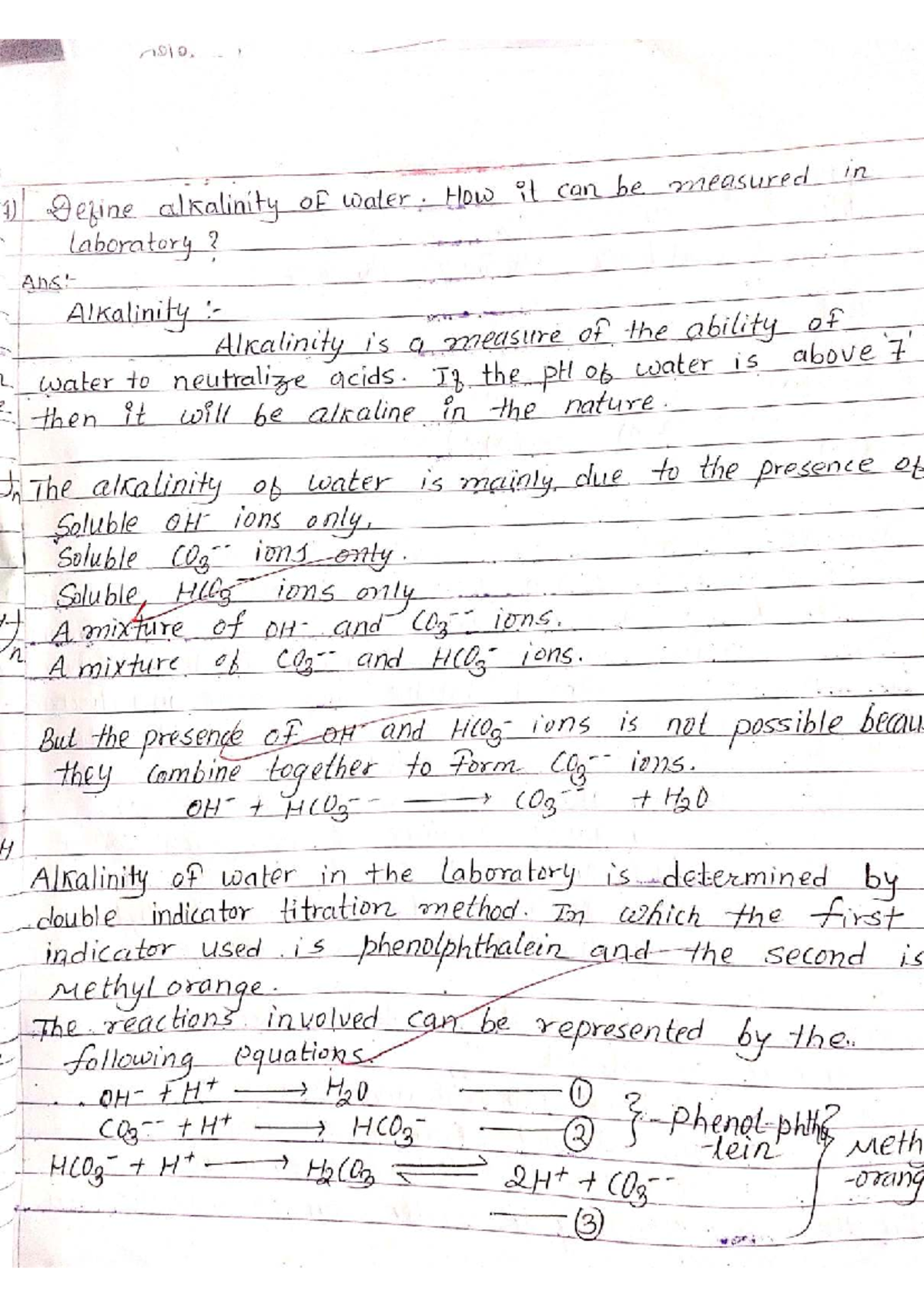 Chemistry 110 - Alkalinity Measurement and Water Quality Analysis - Studocu