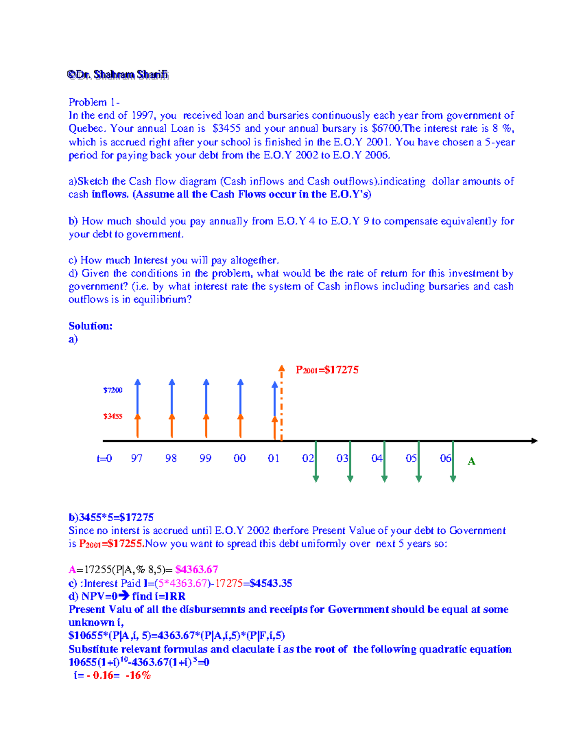 Problem Set 1 & 2: Financial Analysis and Economic Theories - Studocu