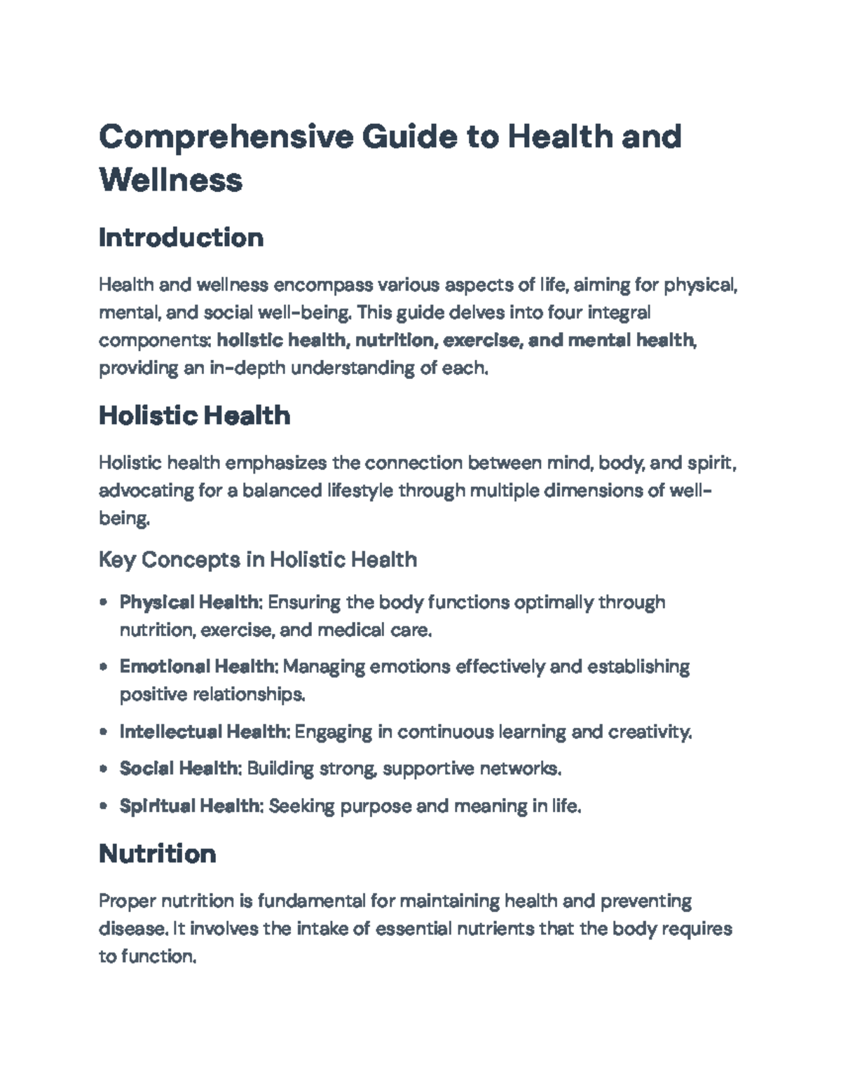 Comprehensive Guide to Health & Wellness: Holistic Approaches - Studocu