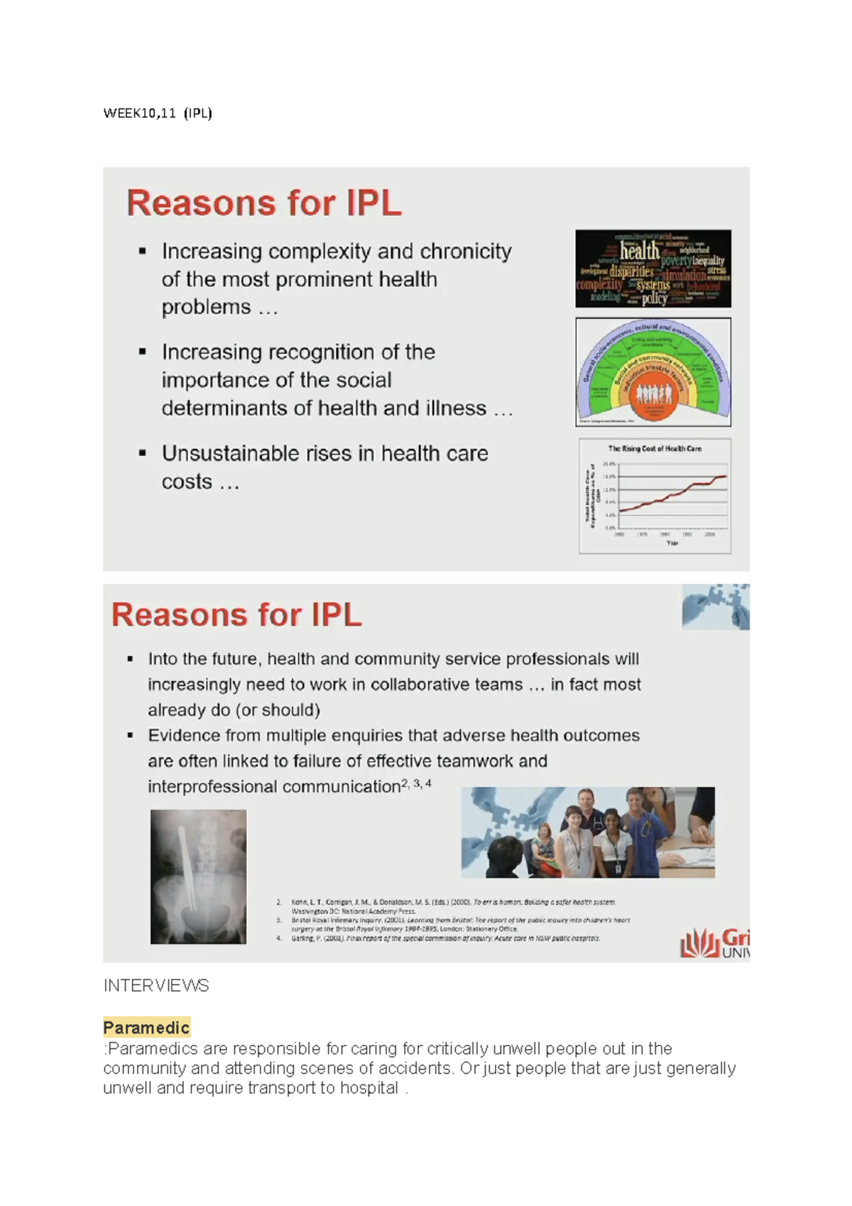 IPL - Quiz Notes on Various Medical Practitioners and Roles - Studocu