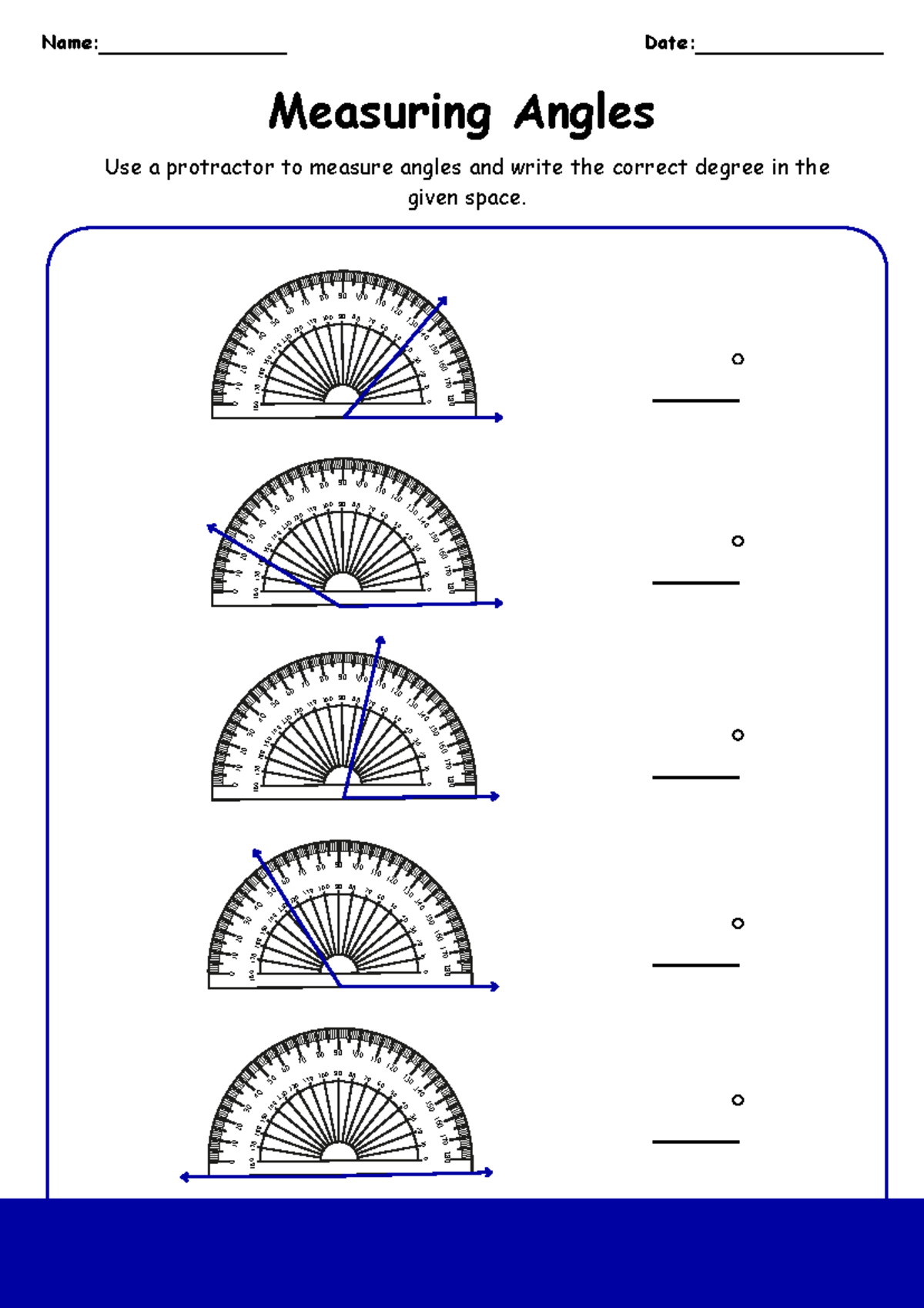 Measuring Angles With A Protractor Worksheet Pdf Reading A Protractor