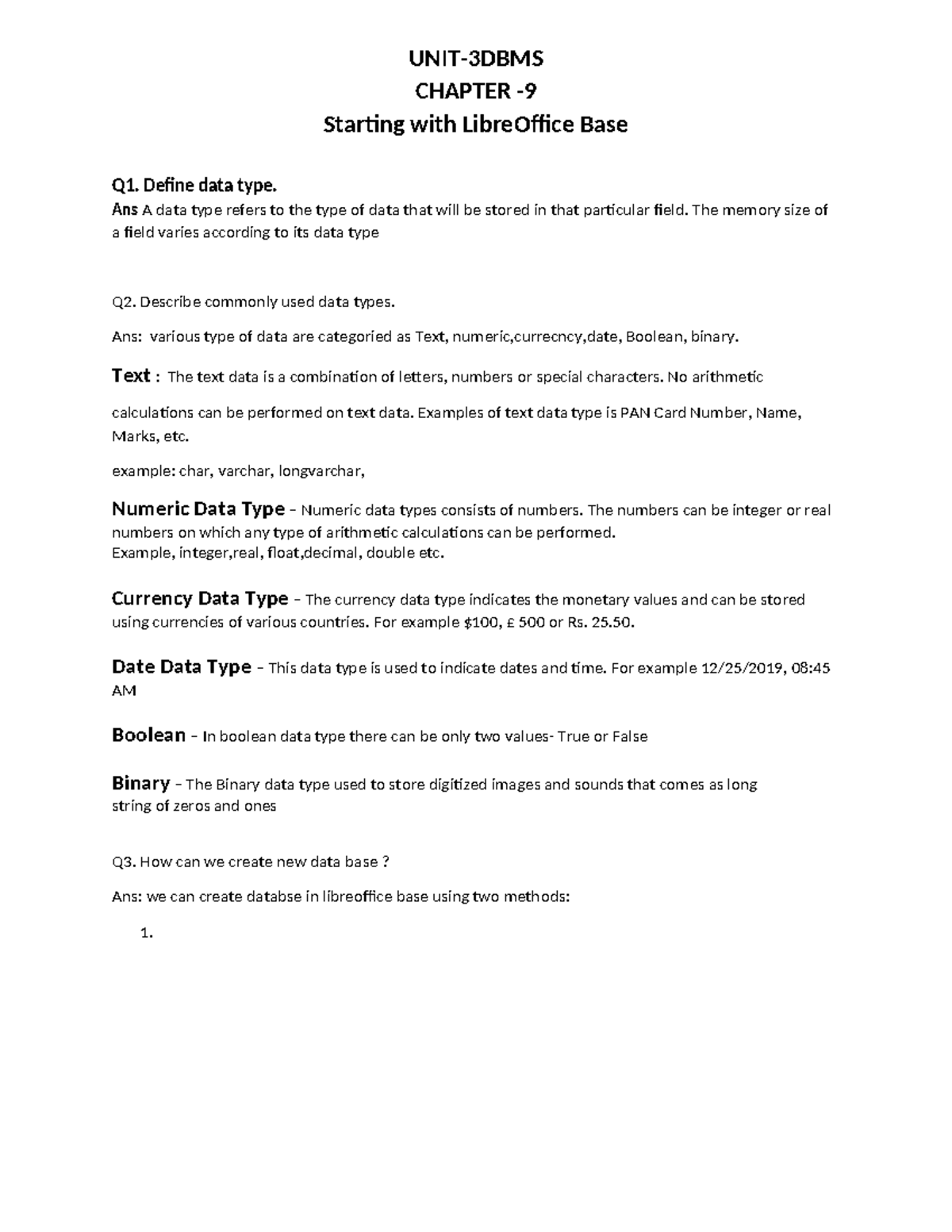 UNIT 3 chapter-9 - information technology - UNIT-3DBMS CHAPTER ...