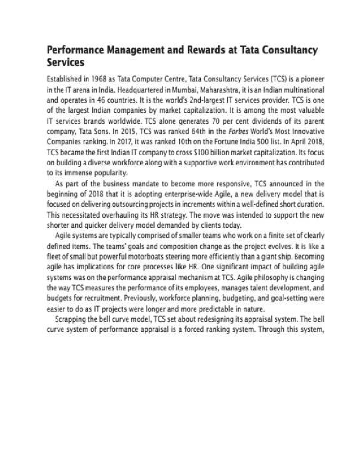 Case Study: Performance Management & Rewards at TCS - Studocu