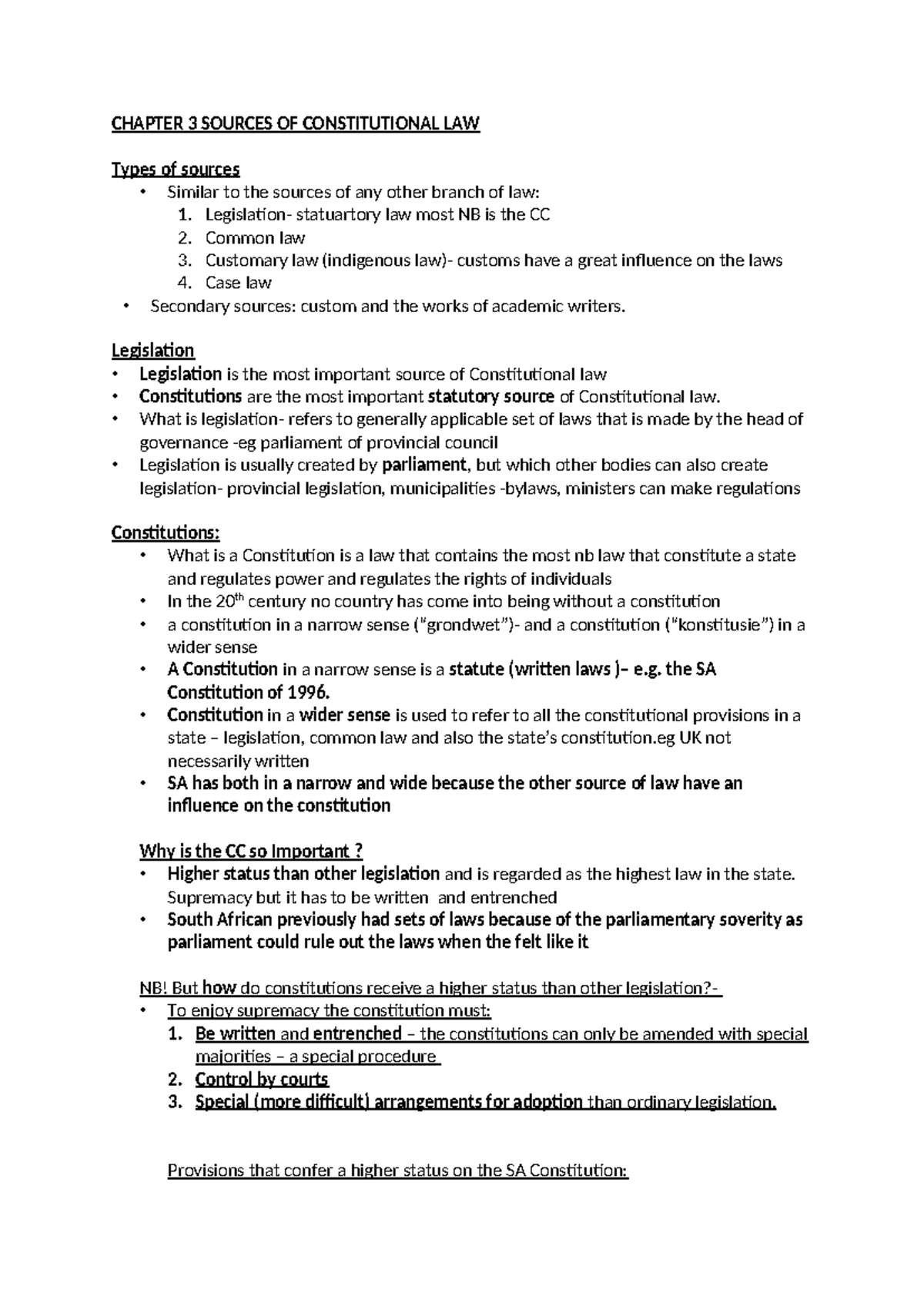 Chapter 3: Key Sources of Constitutional Law (CC) - Studocu