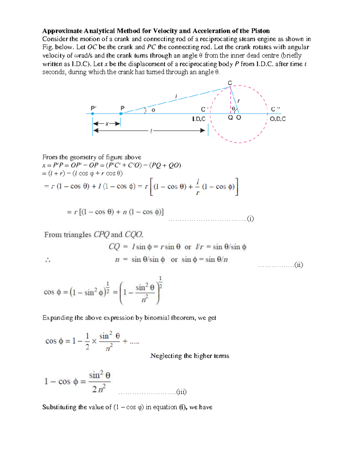 Dynamic Force Analysis in Reciprocating Engines: A Study of Velocity ...