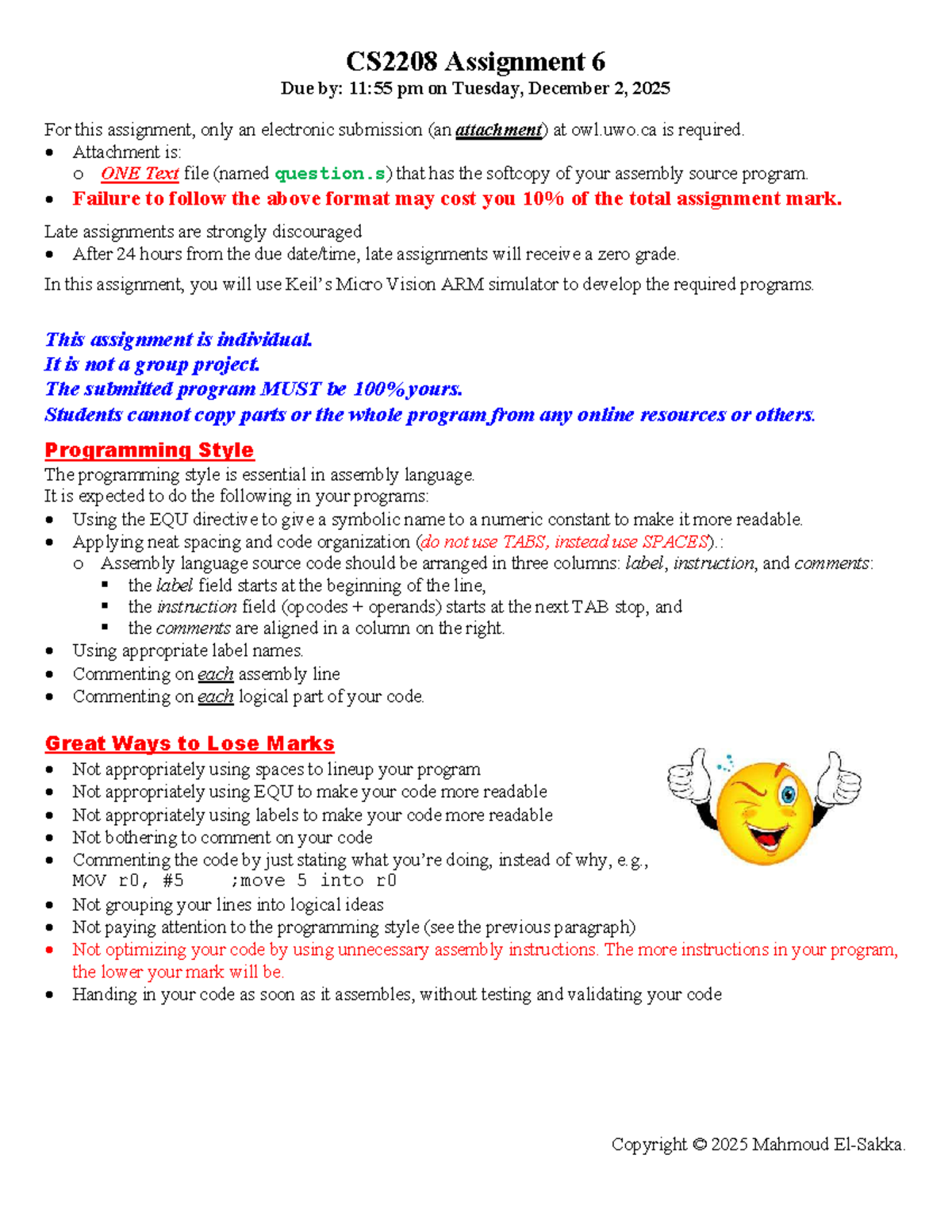 CS2208 Assignment 6 Guidelines and Submission Details - Studocu