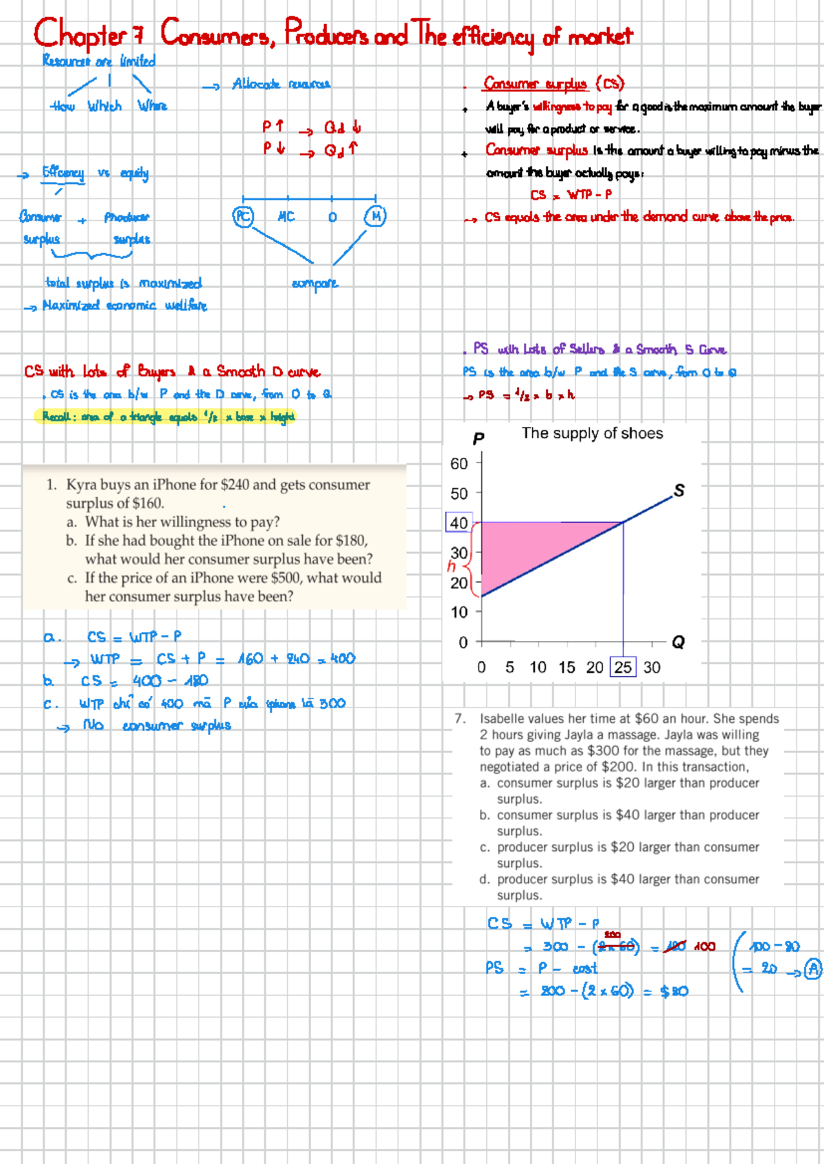 Micro Notes on Chapter 7: Consumers, Producers & Market Efficiency ...