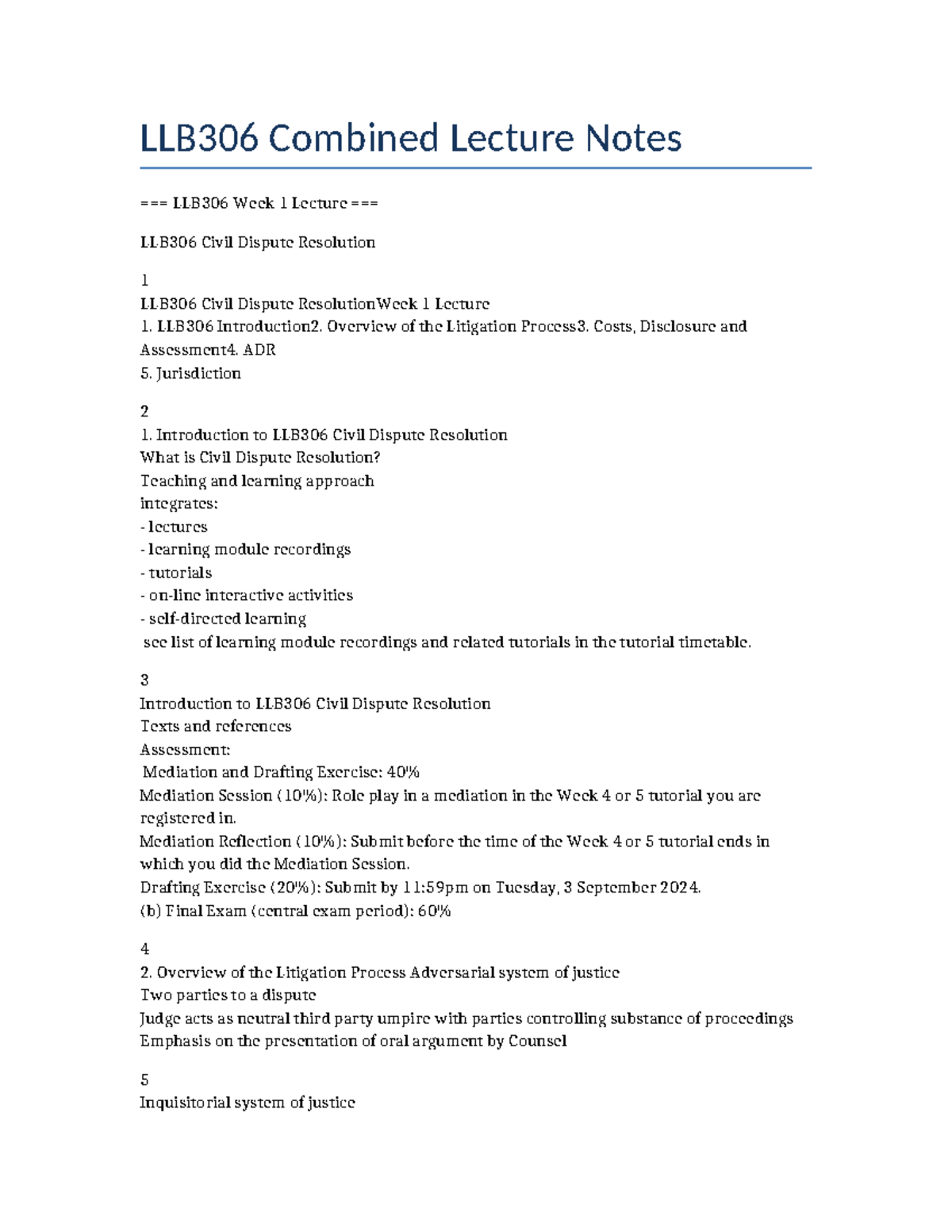 LLB306 Combined Lectures Cleaned - LLB306 Combined Lecture Notes ...