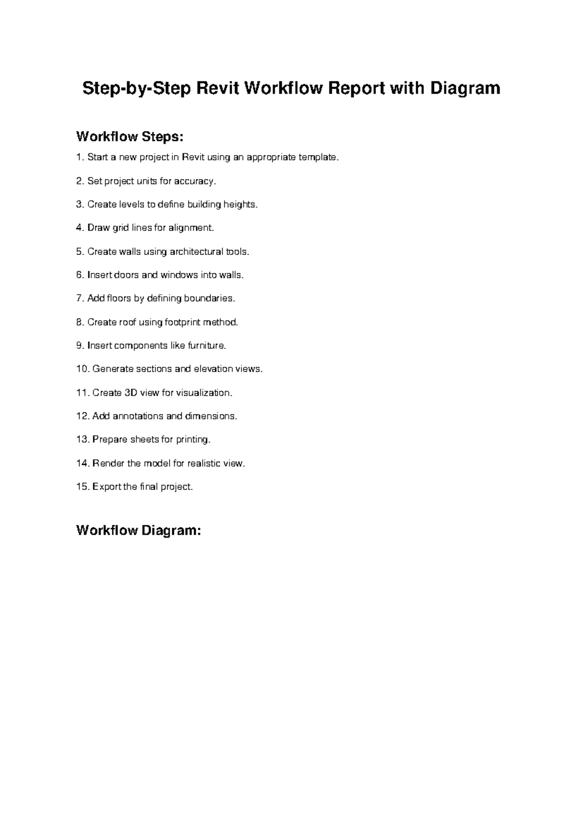 Revit Workflow Report: Step-by-Step Guide for Project Setup - Studocu