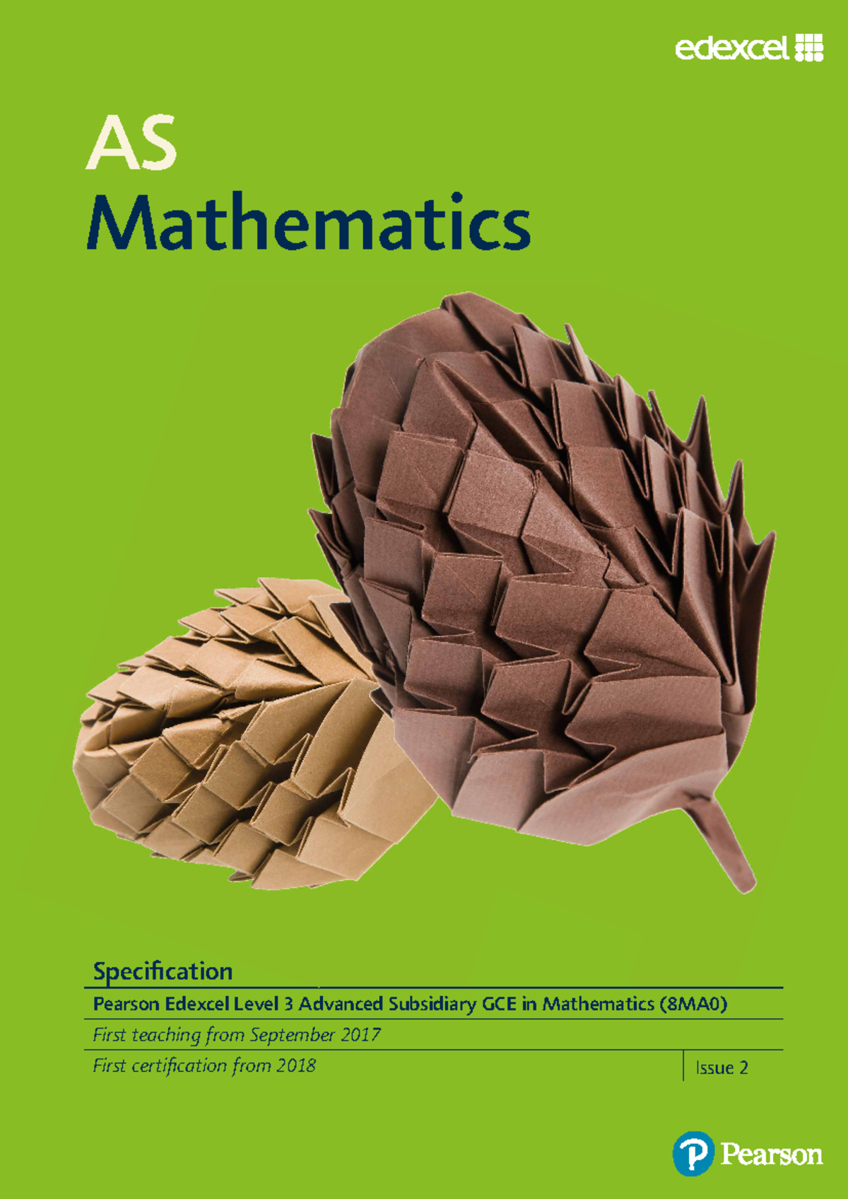 Pearson Edexcel AS Maths Specification - Course Code 8MA0 - Studocu