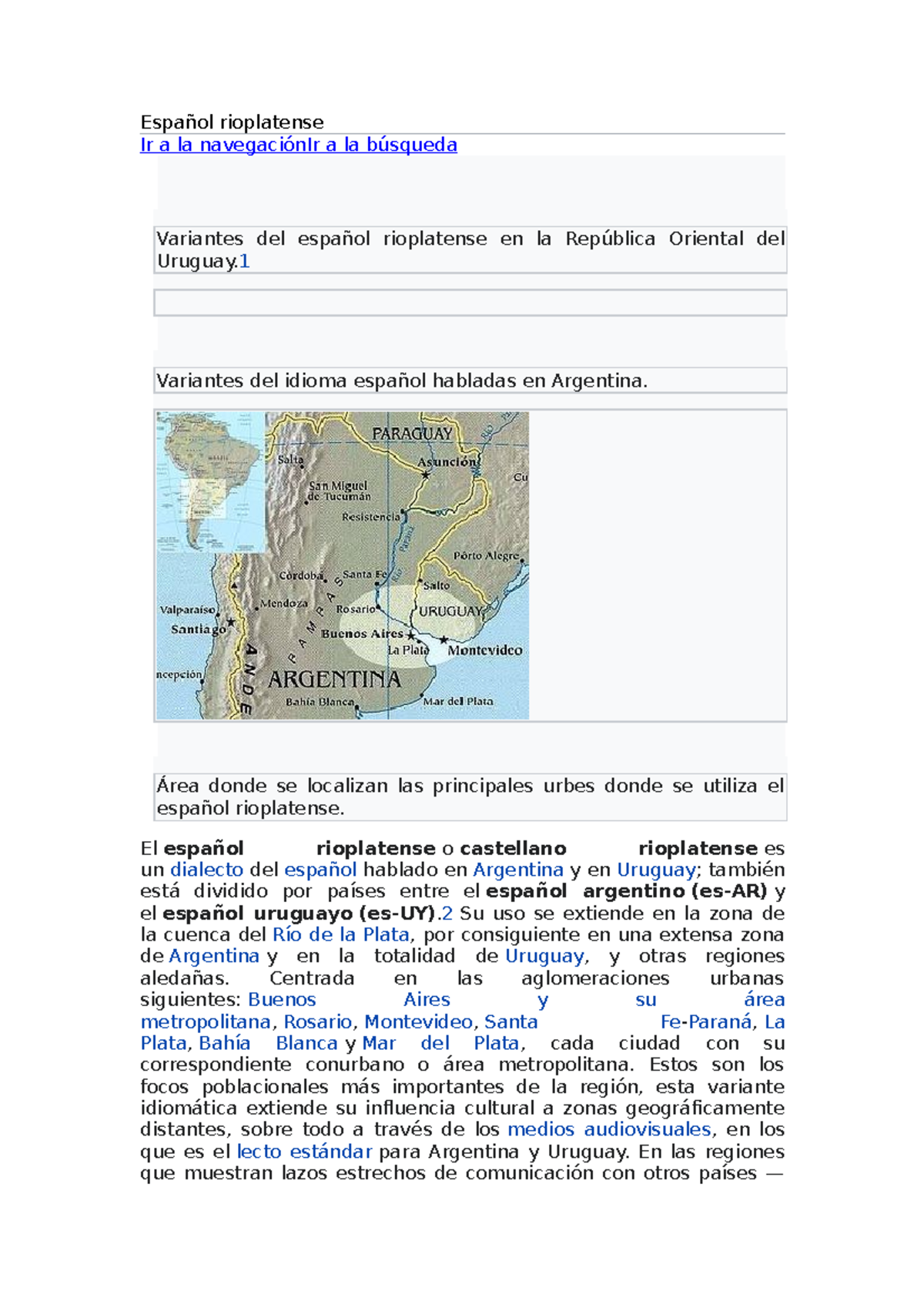 Variantes del Español Rioplatense en AR y UY: Dialectos y ...