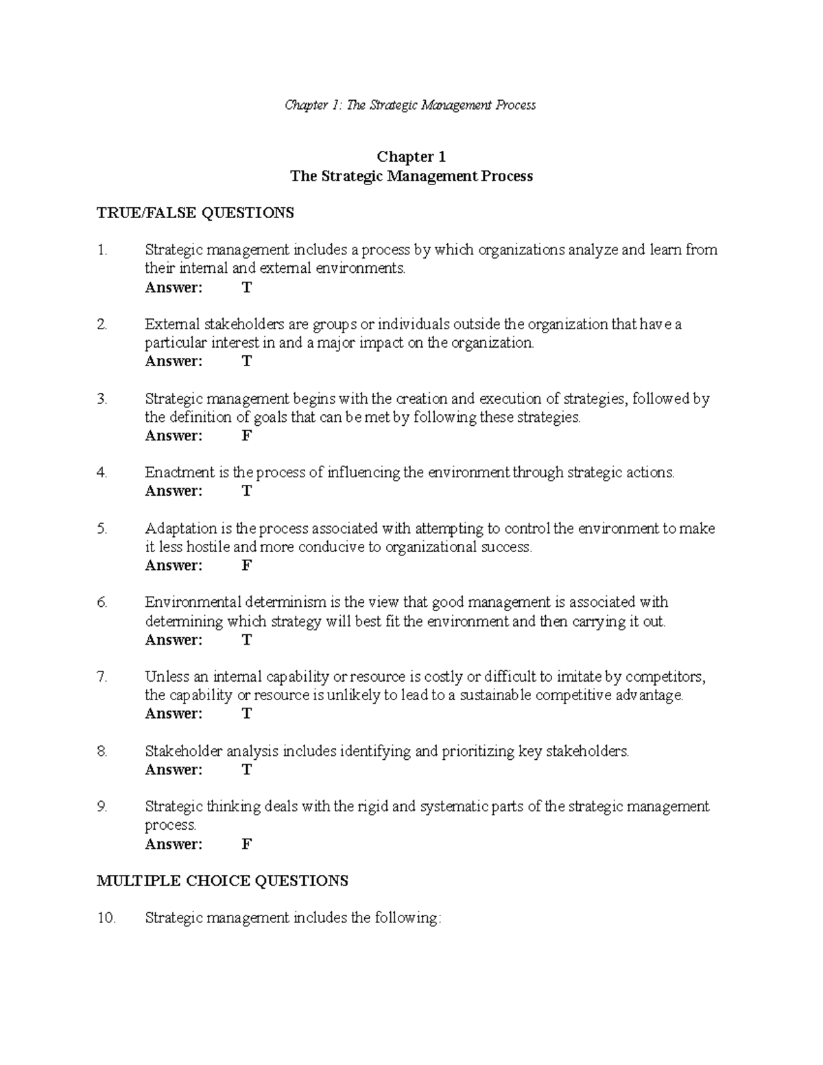 Strategic Management Lecture Notes: Chapters 1-4 Insights - Studocu