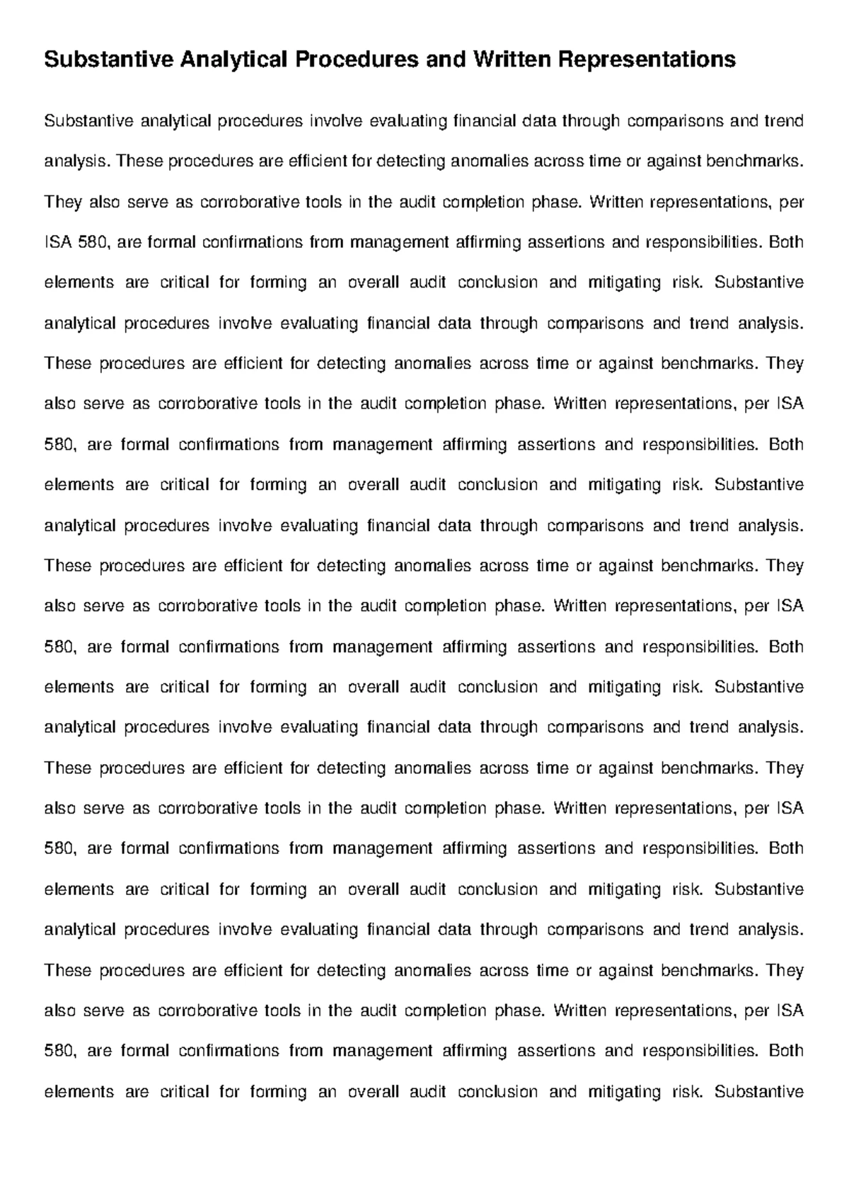 Substantive Procedures: Types and Their Importance in Auditing - Studocu