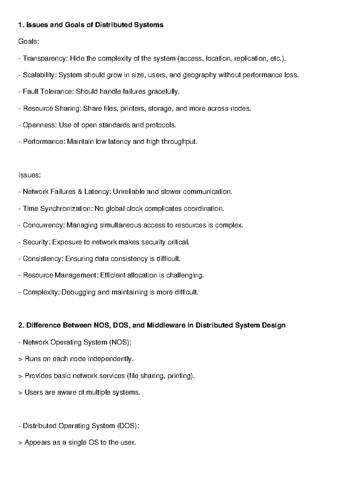 Distributed Systems Overview: Issues, Goals, and Design Differences ...