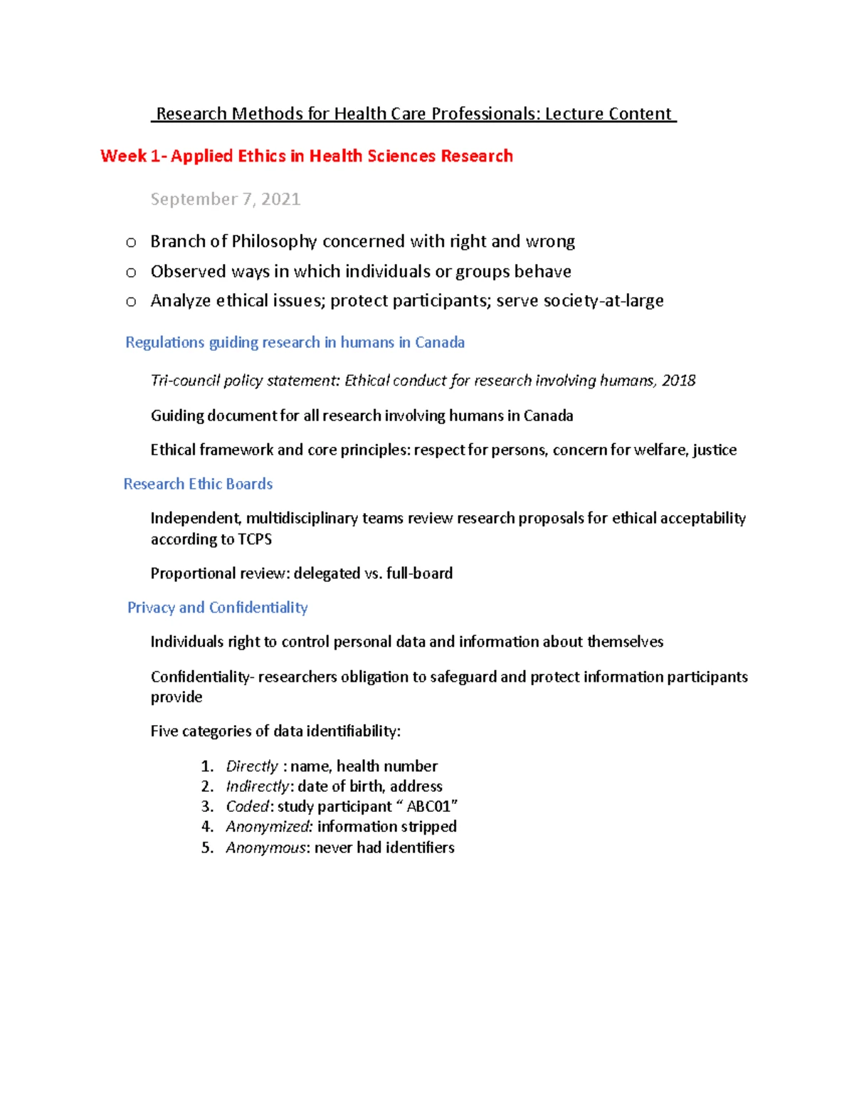 Week 9 - Qualitative & Quantitative Health Research Methods - Studocu