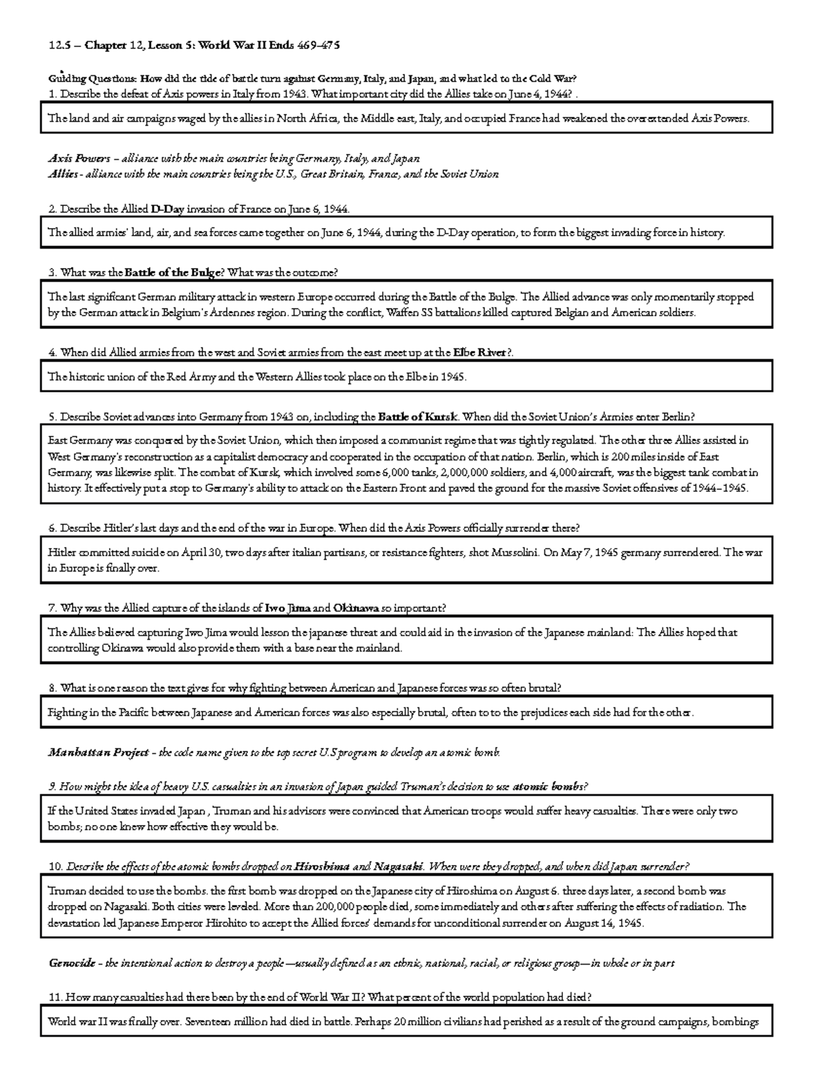 Lujuana Sena - CH12 L5: Conclusion of World War II and Its Aftermath ...