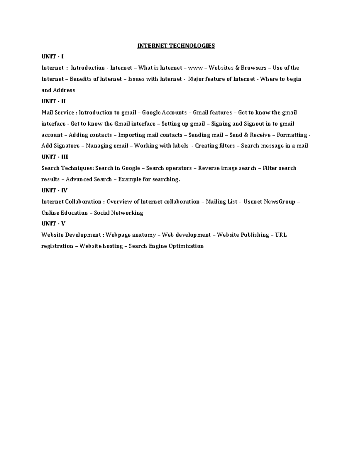 Internet Technologies Study Material (INTEC 101) - Complete Guide - Studocu