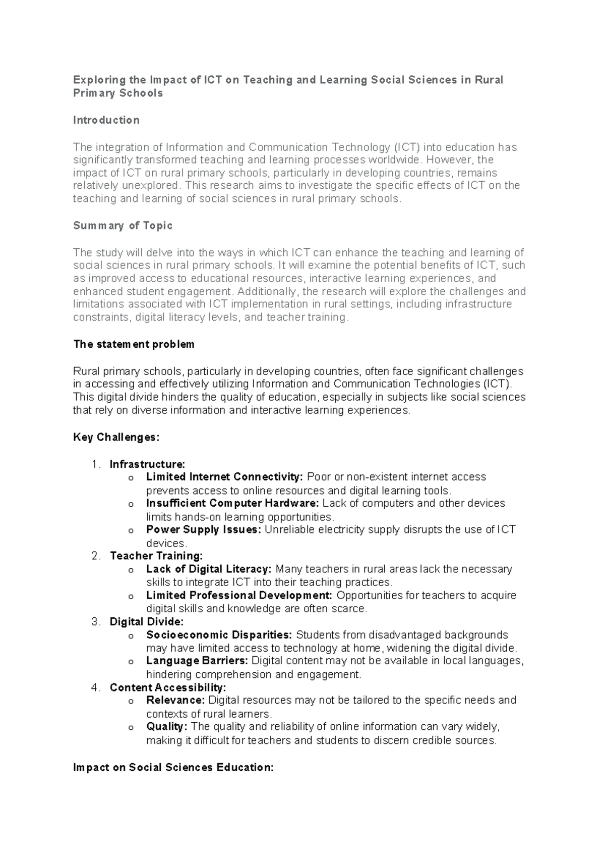 Impact of ICT on Teaching & Learning: A Literature Review (Vol. 4 ...