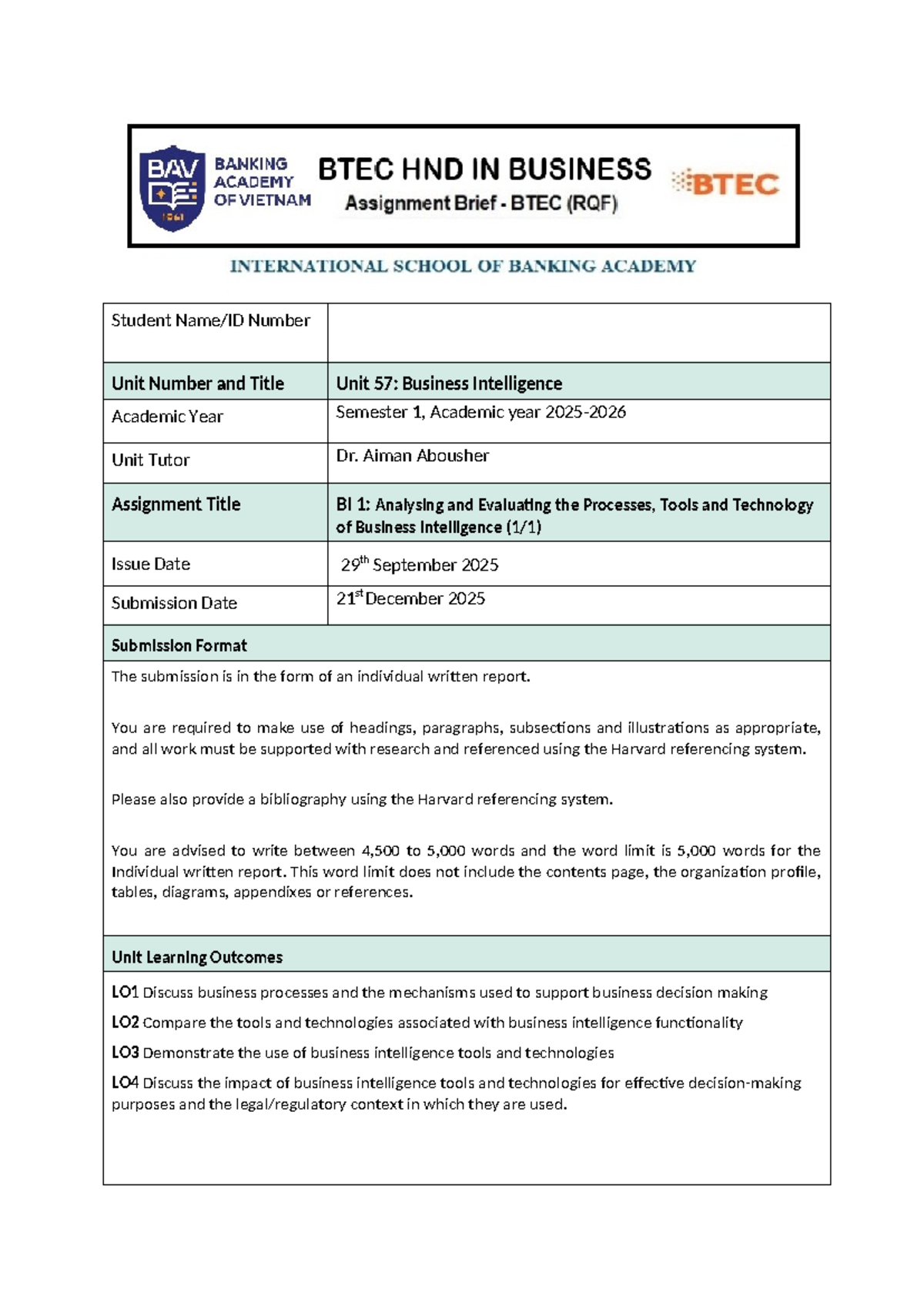 BI 1: Analyzing & Evaluating Business Intelligence Tools & Tech - Studocu
