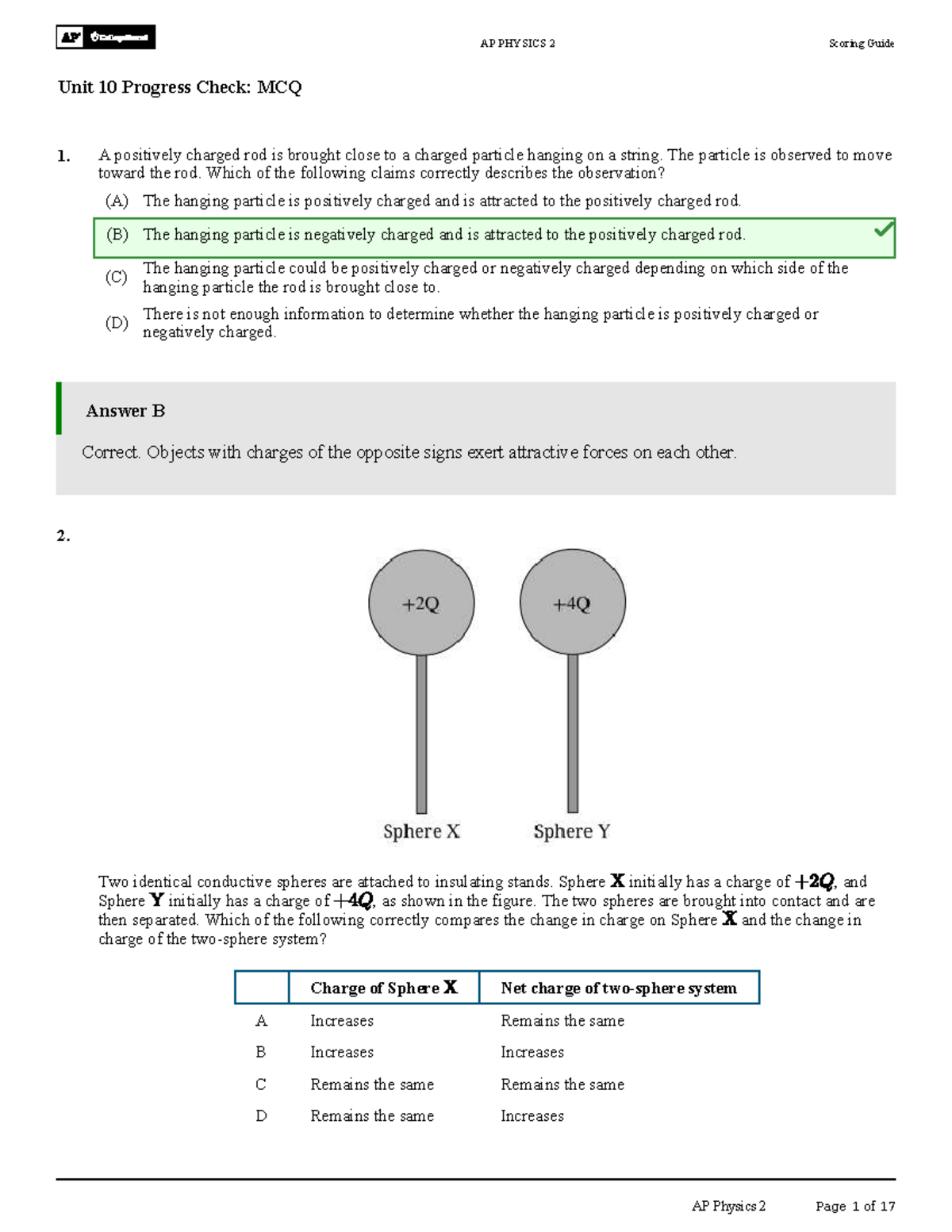 ap physics 2 unit 10 progress check mcq