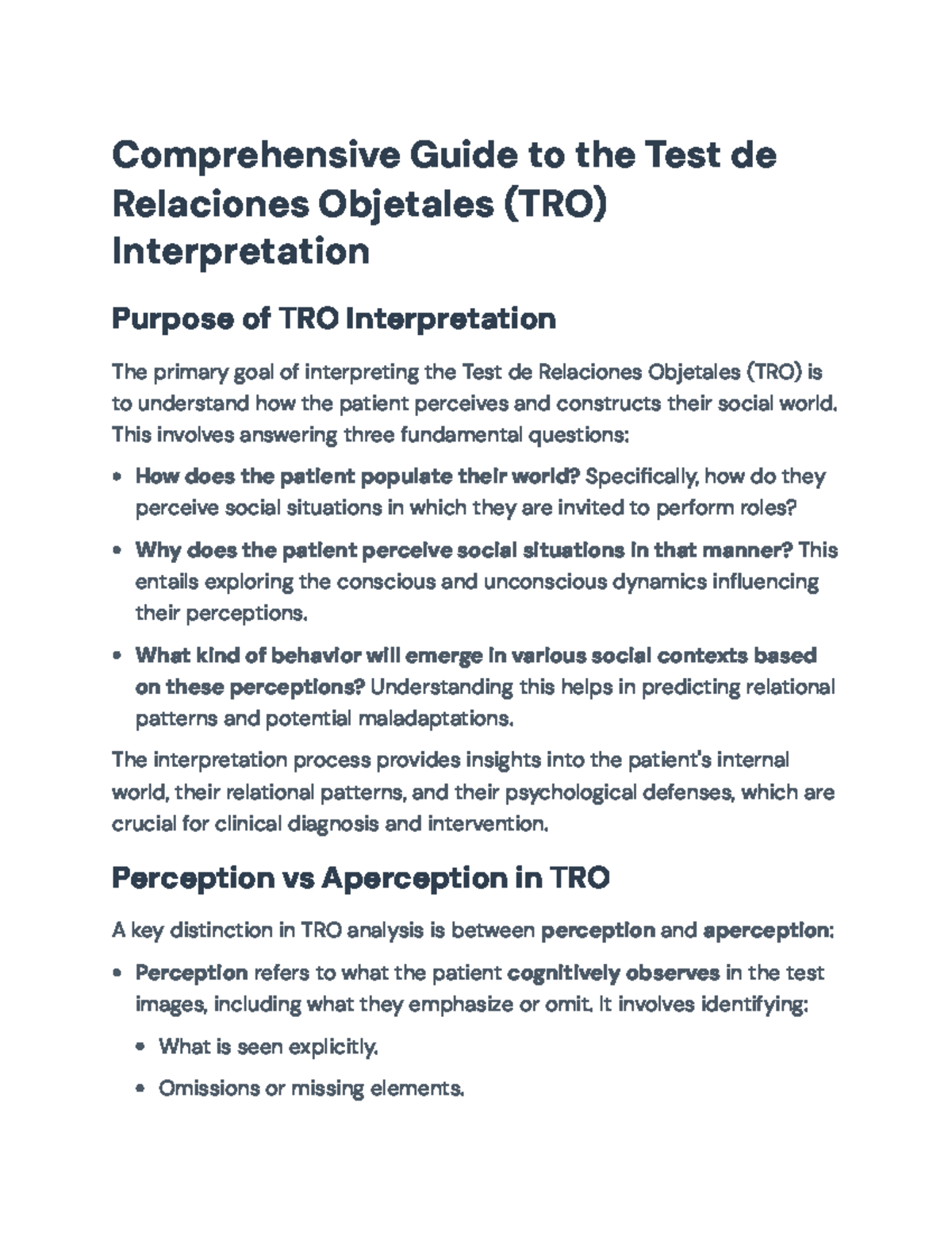 TRO Interpretation: A Comprehensive Guide to Object Relations Analysis ...