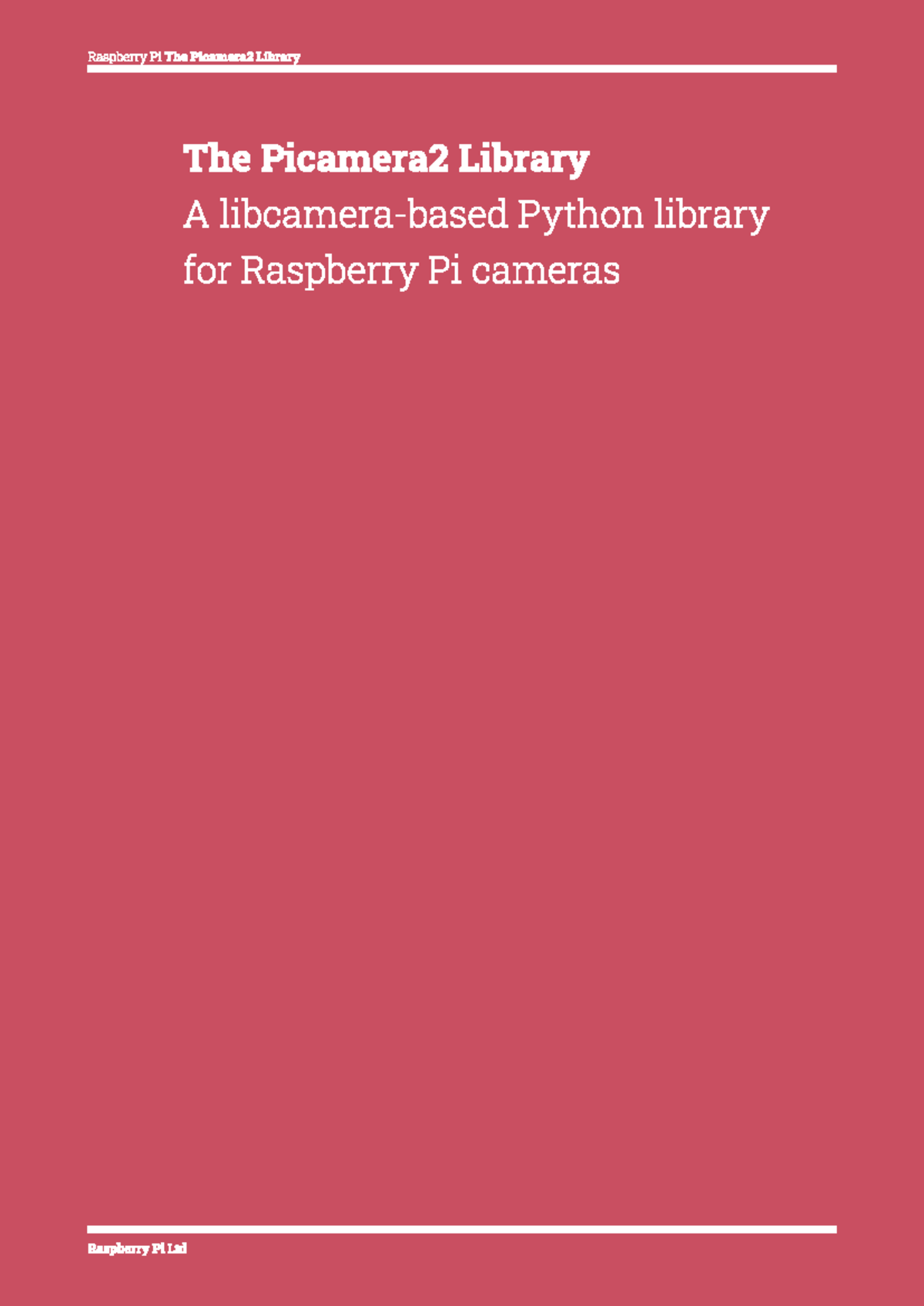 Picamera2 Library Manual for Raspberry Pi - 4-PICAMERA 2 - Studocu
