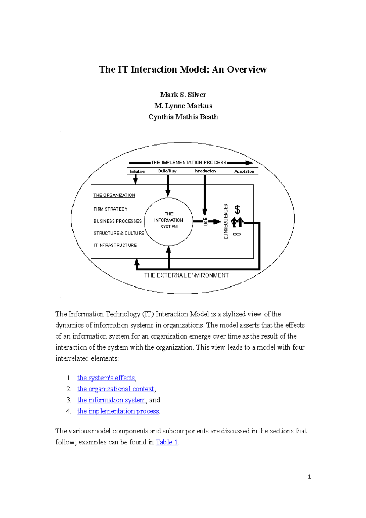 IT Interaction Model Analysis - 010 Introductory Overview - Studocu