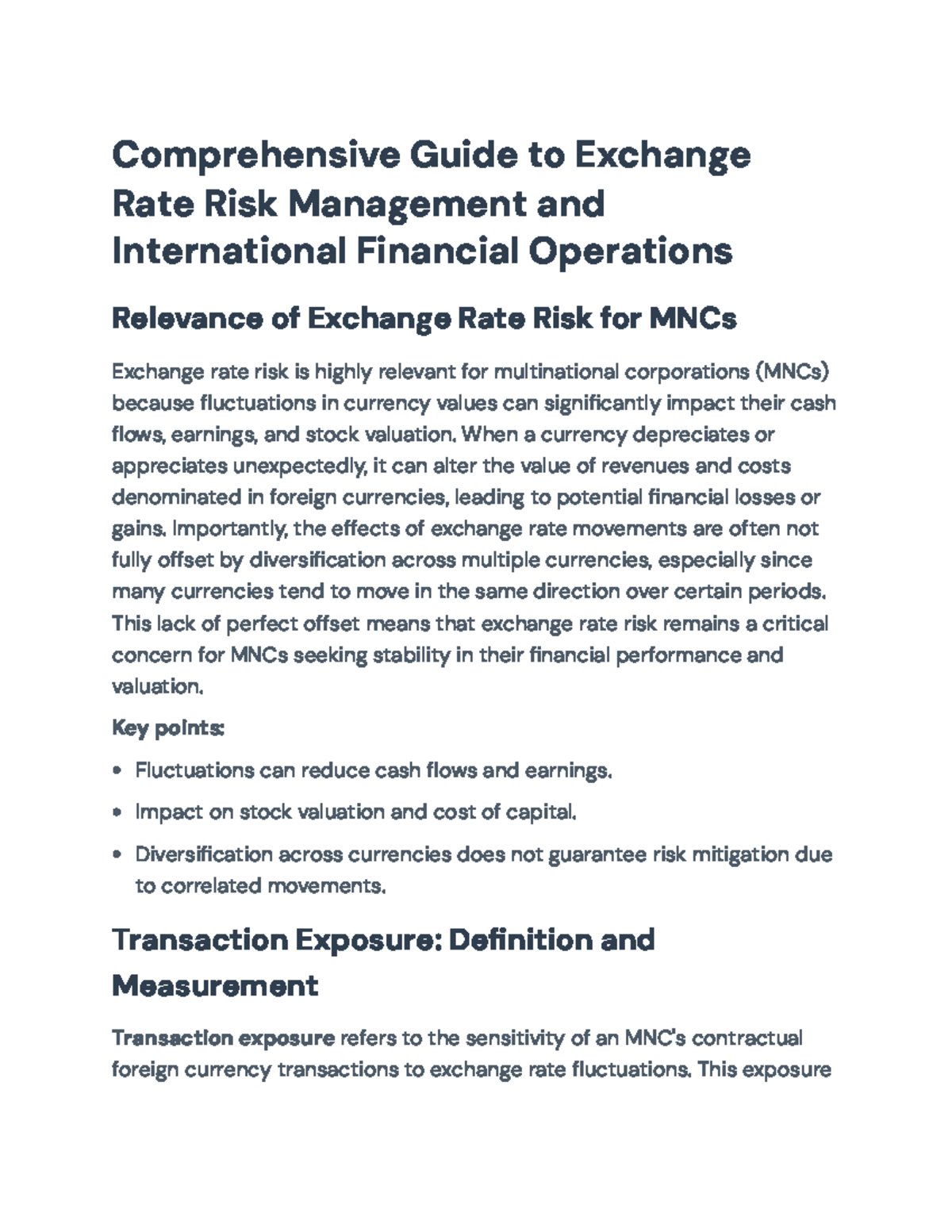 Comprehensive Guide to Exchange Rate Risk Management for MNCs ...