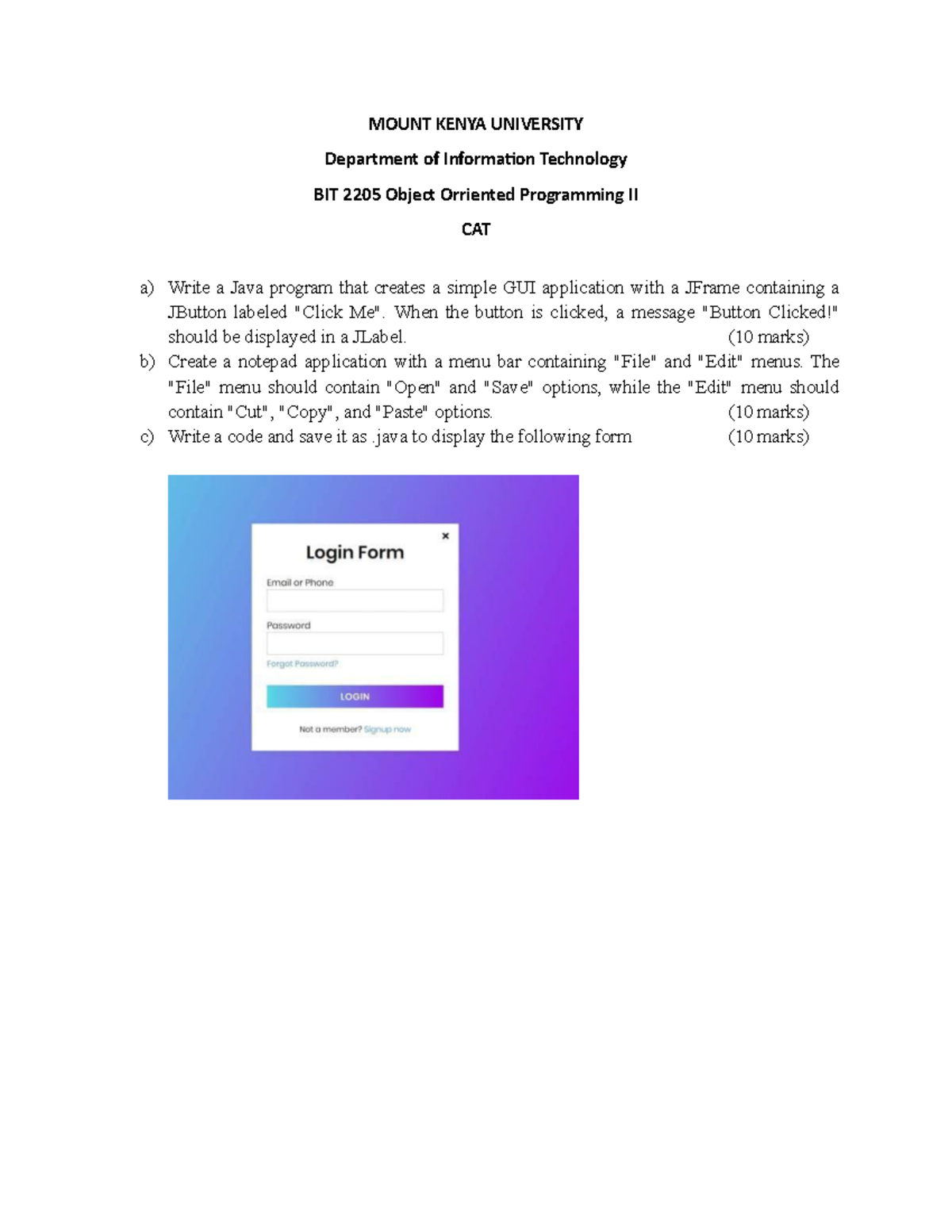 BIT 2205 CAT - notes - MOUNT KENYA UNIVERSITY Department of Information ...