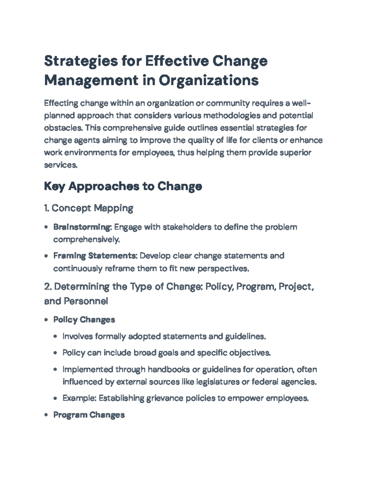 Strategies for Effective Change Management in Organizations ...