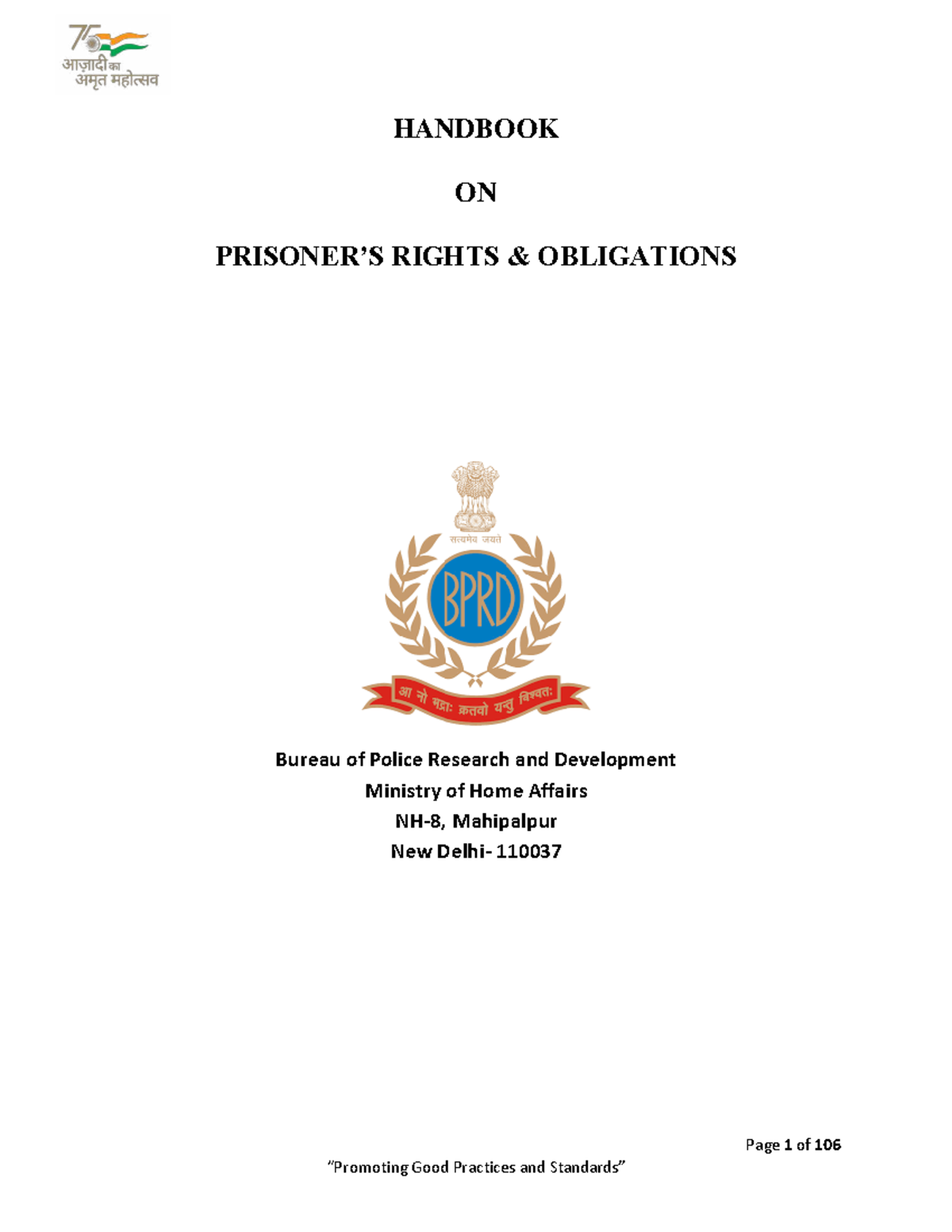 Handbook on Prisoners' Rights & Obligations: A Comprehensive Guide ...