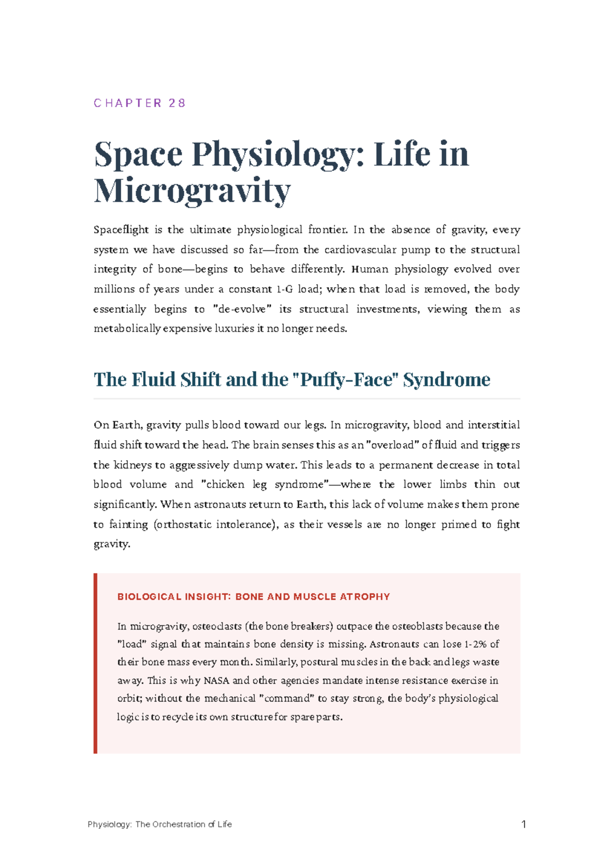 CHAPTER 28: Space Physiology in Microgravity (CVPXhtmj) - Studocu
