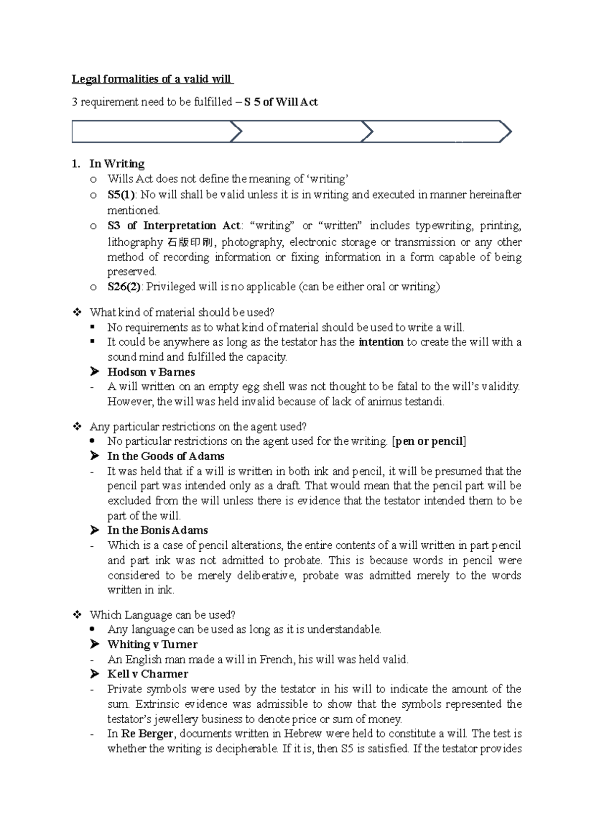 Topic 2 Formalities - AAAA - Legal formalities of a valid will 3 ...