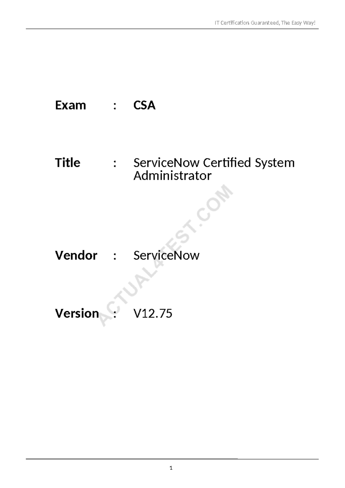 ServiceNow CSA Exam Prep: Guaranteed Success Strategies - Studocu