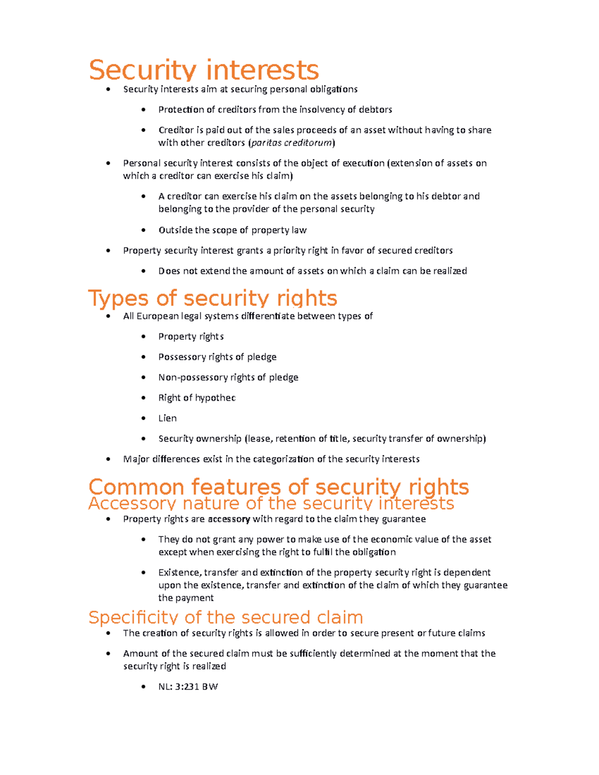 Chapter 5 - In-Depth Analysis of Security Interests in Law - Studeersnel