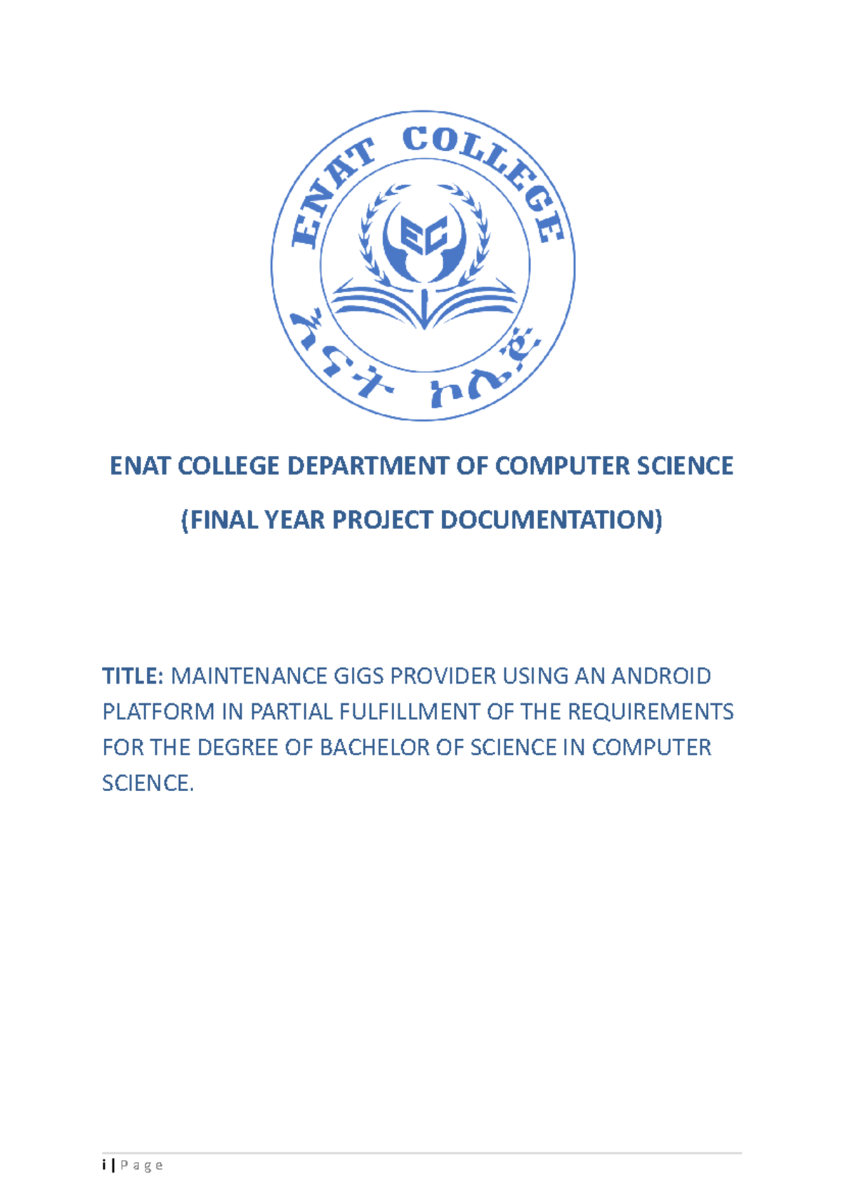 Final YEAR Project ENAT College Department OF Computer Scince (Final ...