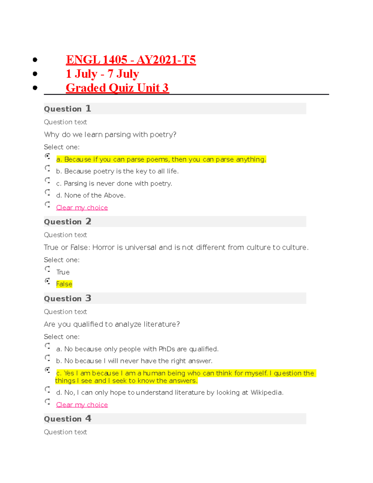 ENGL1405 Graded Quiz Unit3 - ENGL 1405 - AY2021-T 1 July - 7 July ...