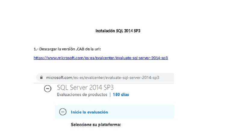Instalación de SQL Server 2014 SP3: Guía Paso a Paso - Studocu