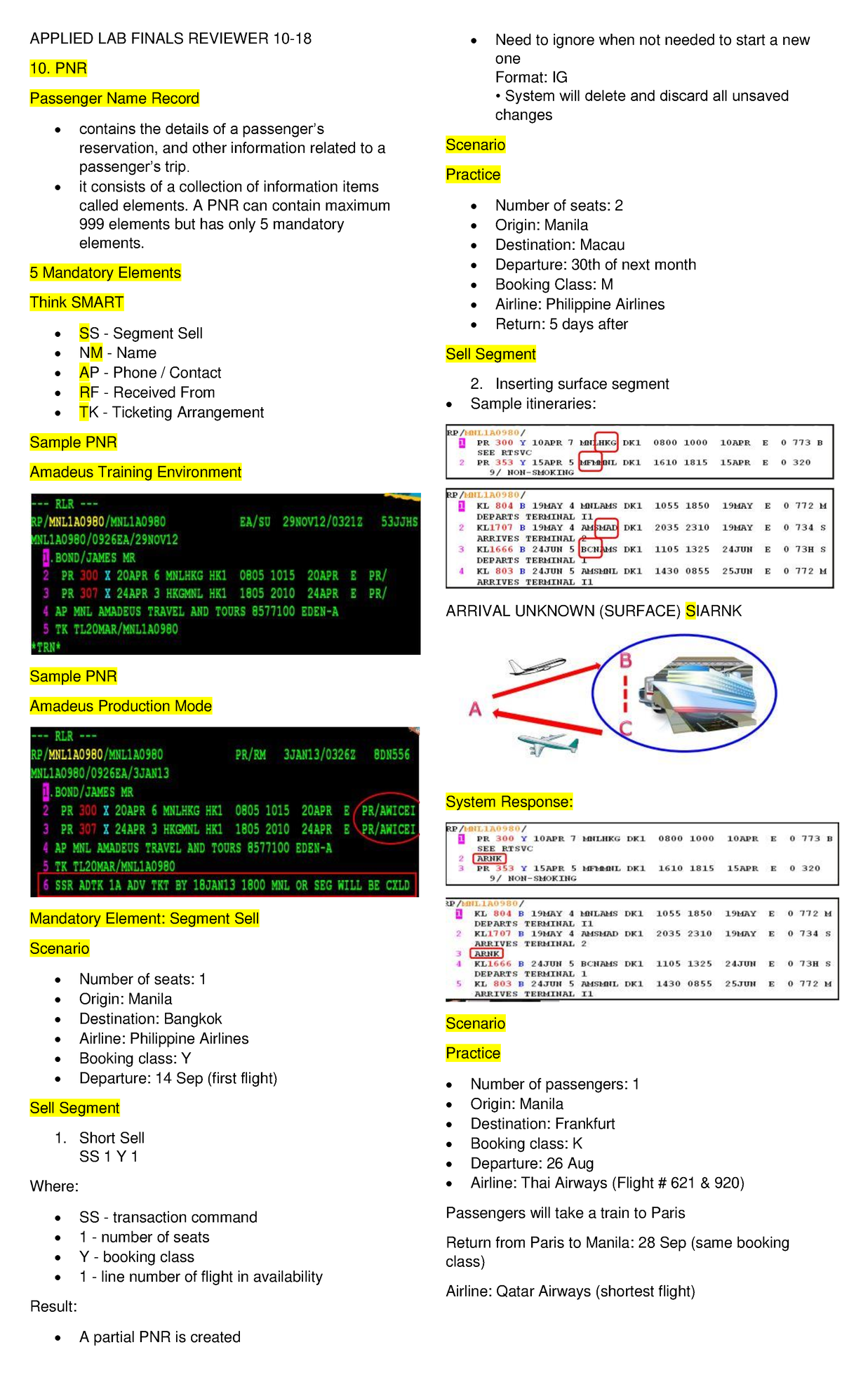 Applied LAB Finals Reviewer 10-18: PNR Concepts & Practices - Studocu