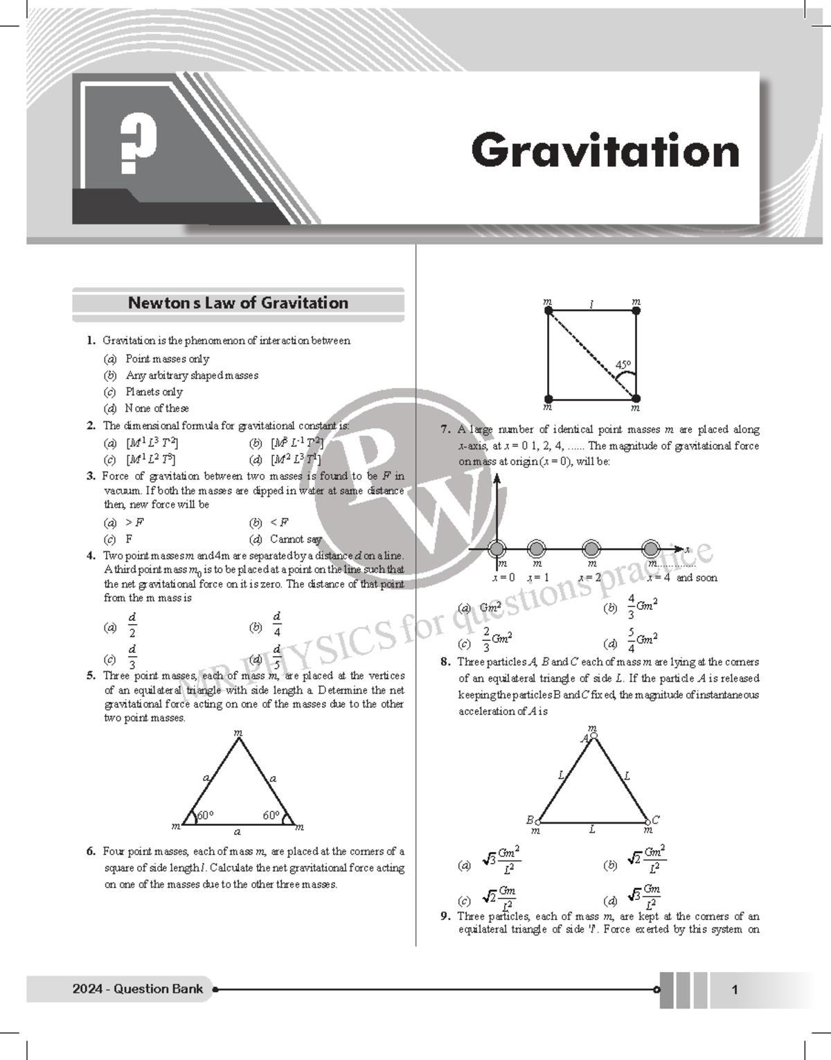 Gravitation - Important Concepts and Questions for SC I YS H P MR - Studocu