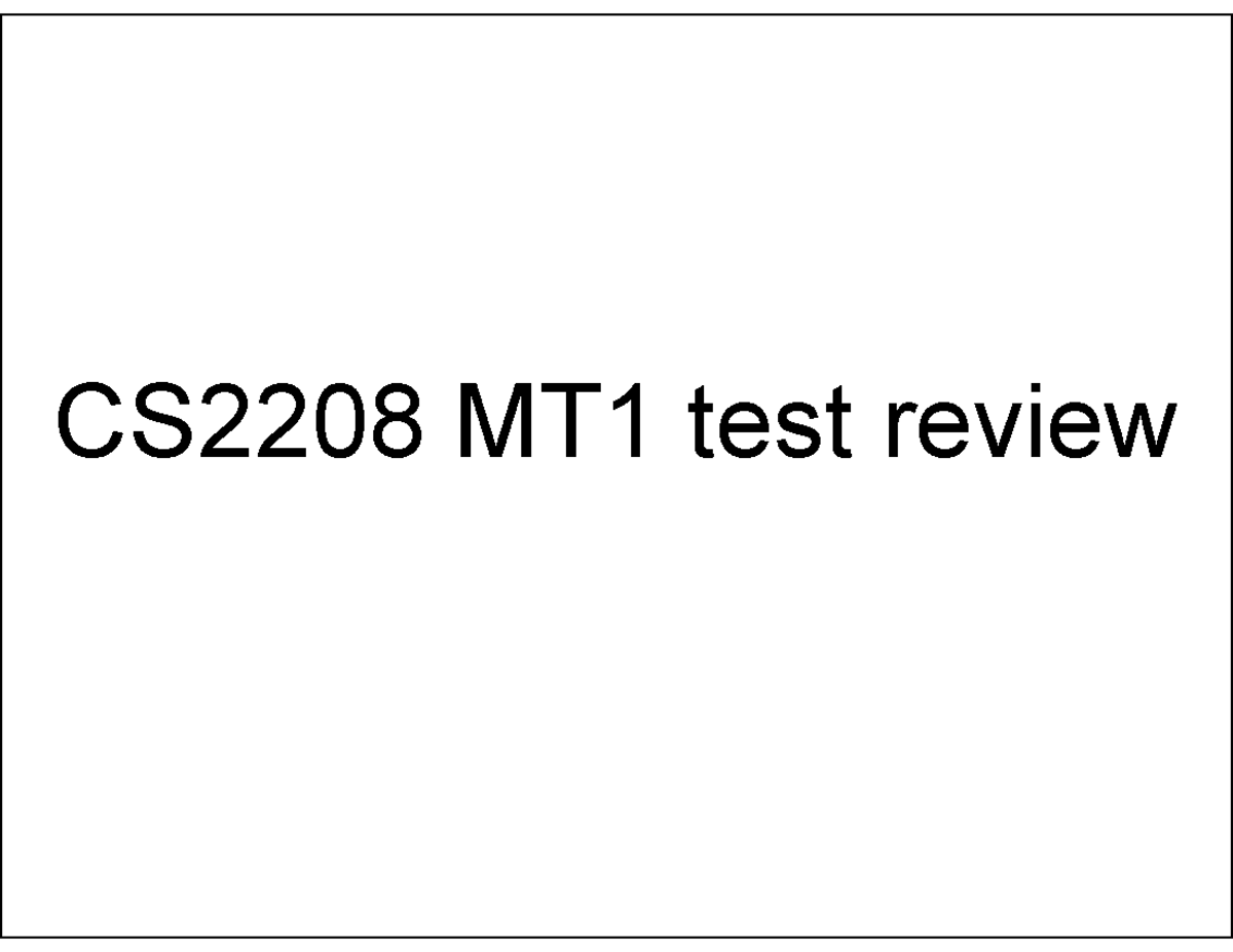 CS2208A Midterm 1 Test Review and Preparation Guide - Studocu
