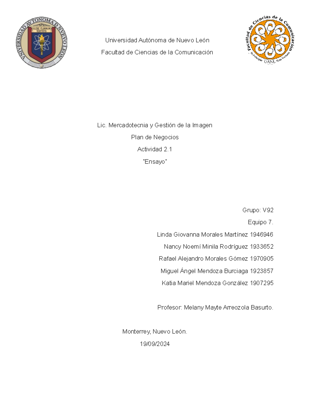 Equipo 7 Act 2 - actividad 2 - Universidad Autónoma de Nuevo León ...