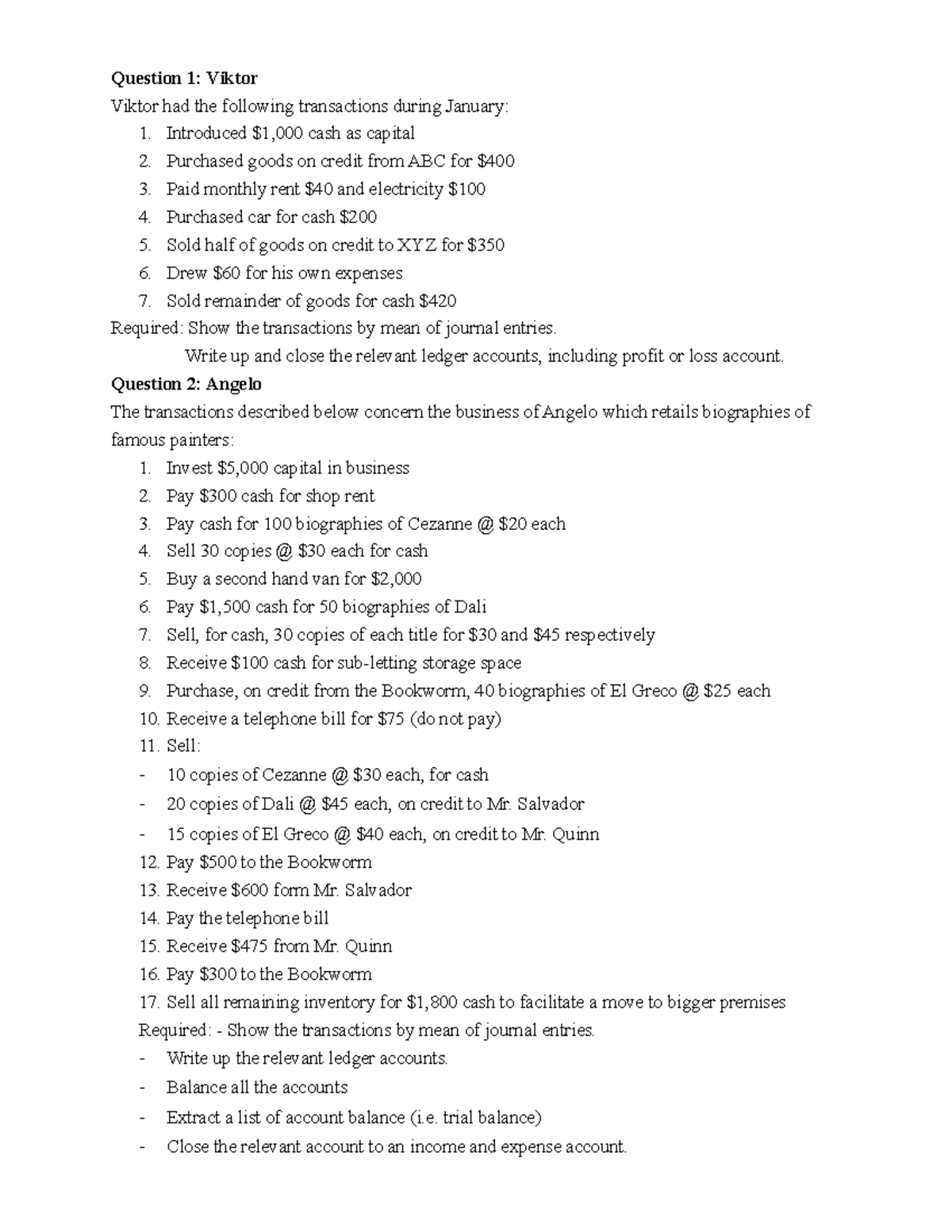 Final Exam Questions and Solutions for ACC101: Accounting Principles ...